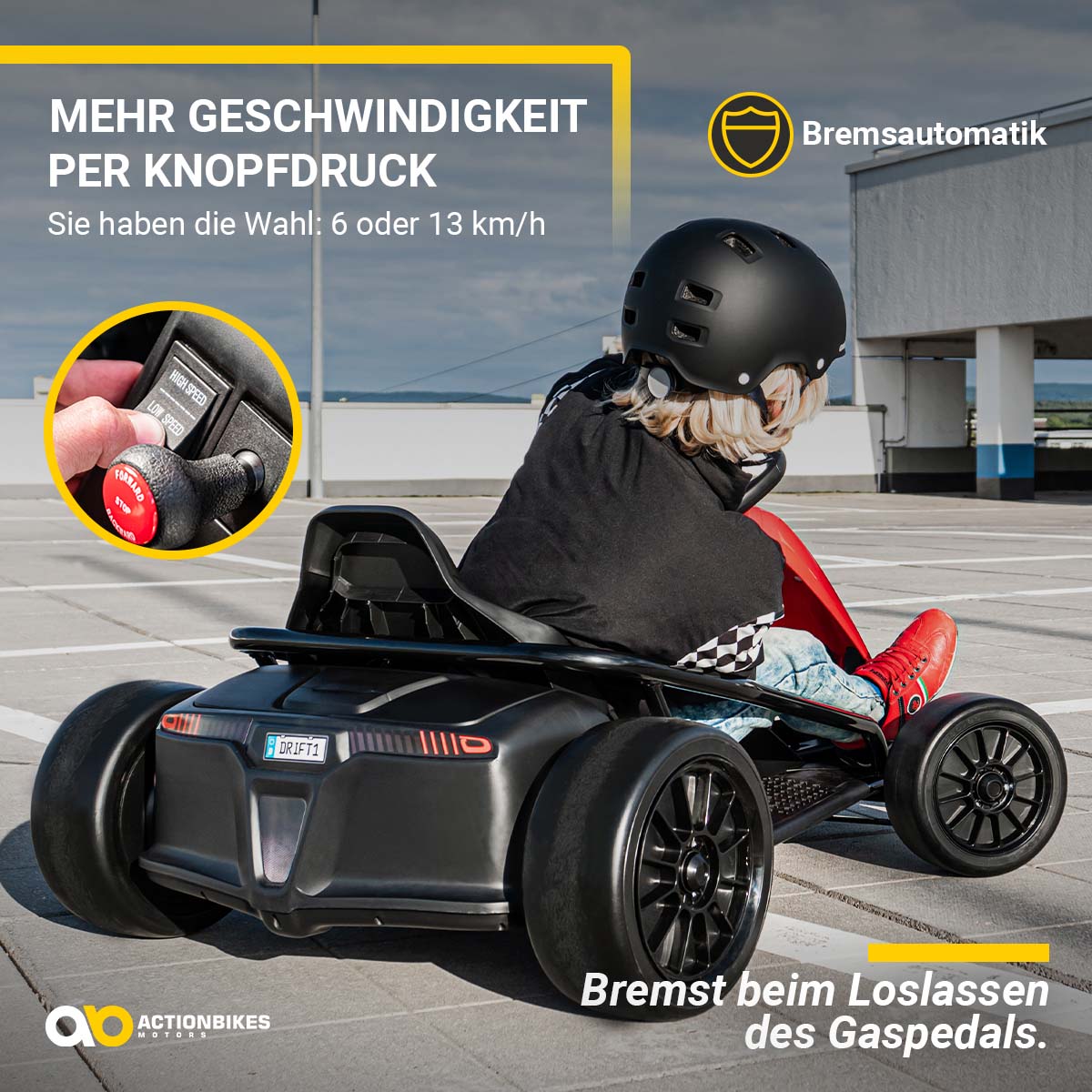 Drift-Kart SX1968, Drift-Scooter Go-Kart 700 Watt, EVA-Weichgummireifen vorne, Bremsautomatik – Bild 3