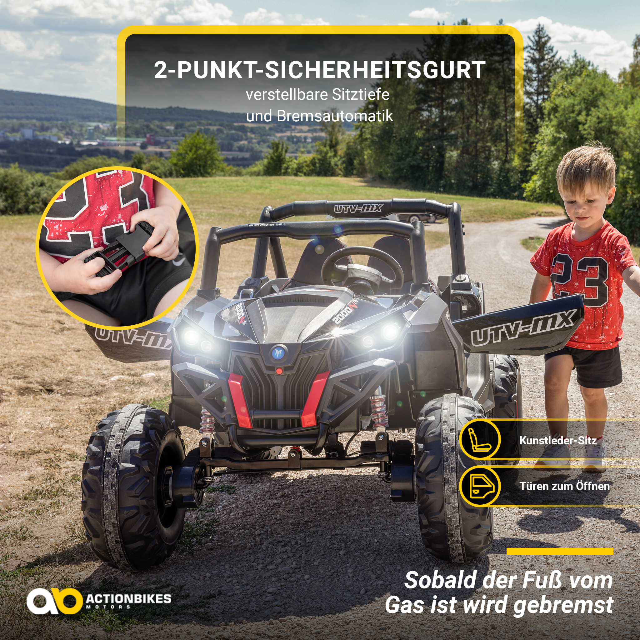 Kinder-Elektroauto UTV Buggy MX Allrad 4x4 – Bild 24