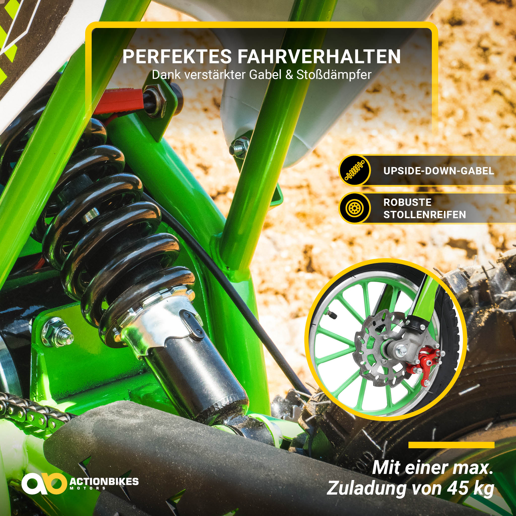 Kinder-Crossbike Viper, Elektro-Kindermotorrad, 1000 Watt, bis 24 km/h, Scheibenbremsen, ab 8 Jahren – Bild 24