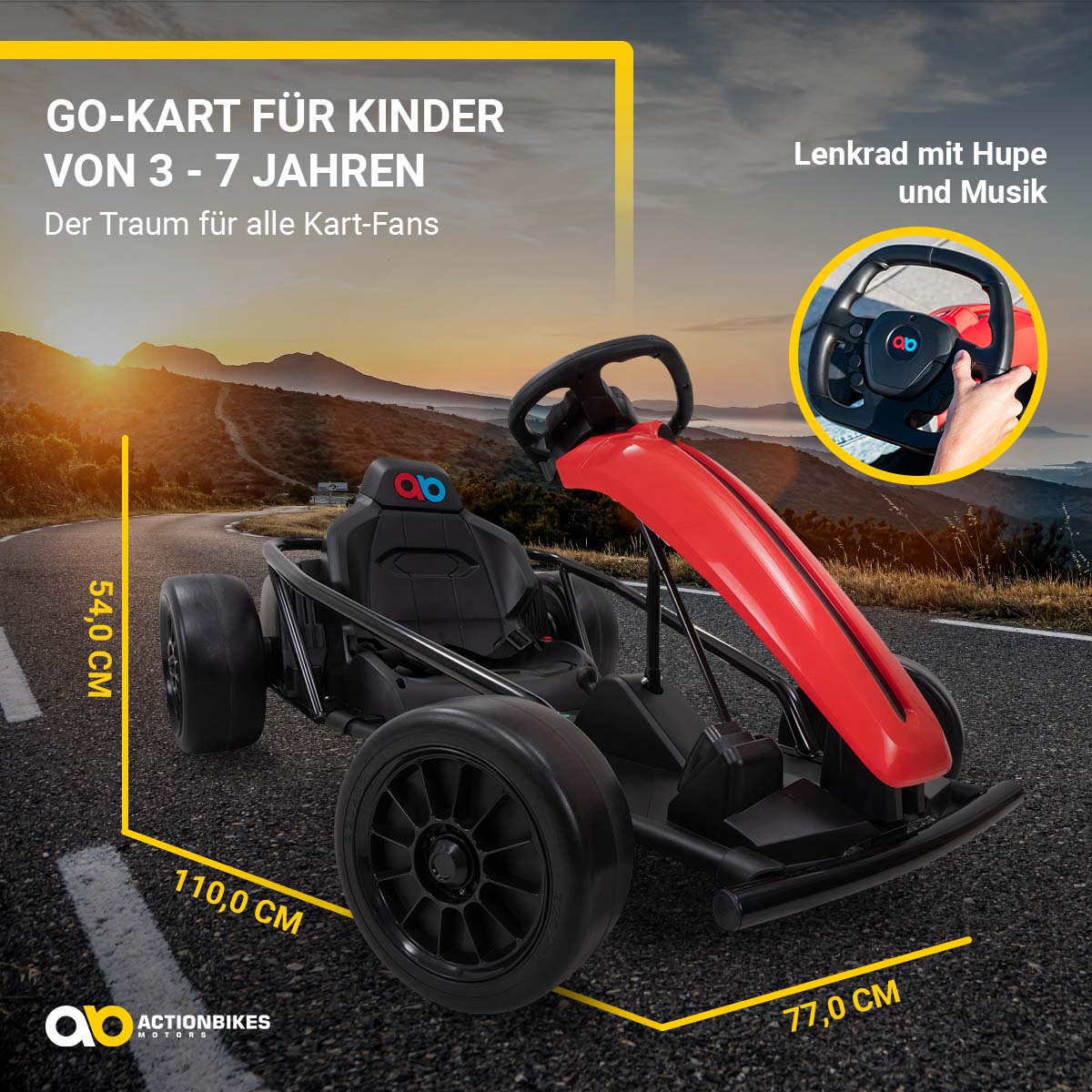 Drift-Kart SX1968, Drift-Scooter Go-Kart 700 Watt, EVA-Weichgummireifen vorne, Bremsautomatik – Bild 5