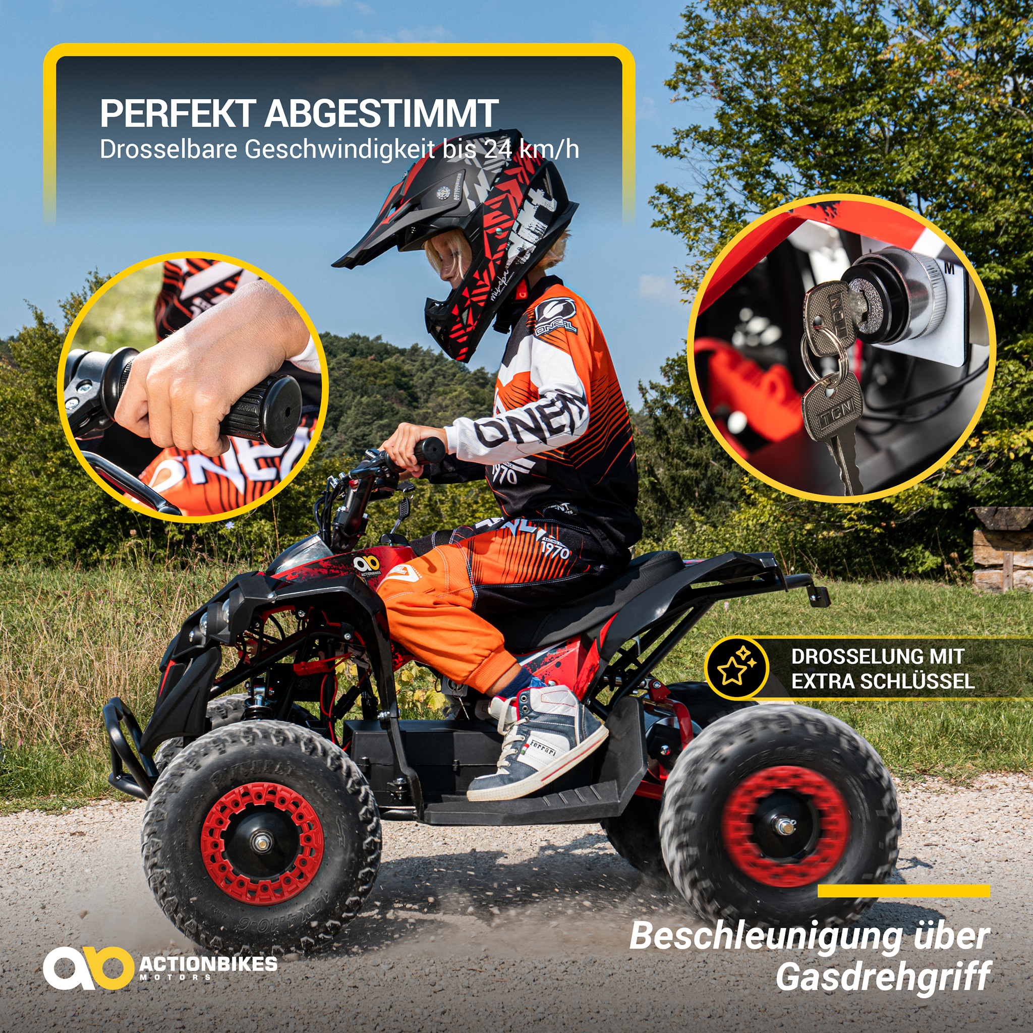 Elektro-Kinderquad Reneblade, Mini-Quad mit 1000 Watt, Federung, Scheibenbremsen, drosselbar, LEDs – Bild 5