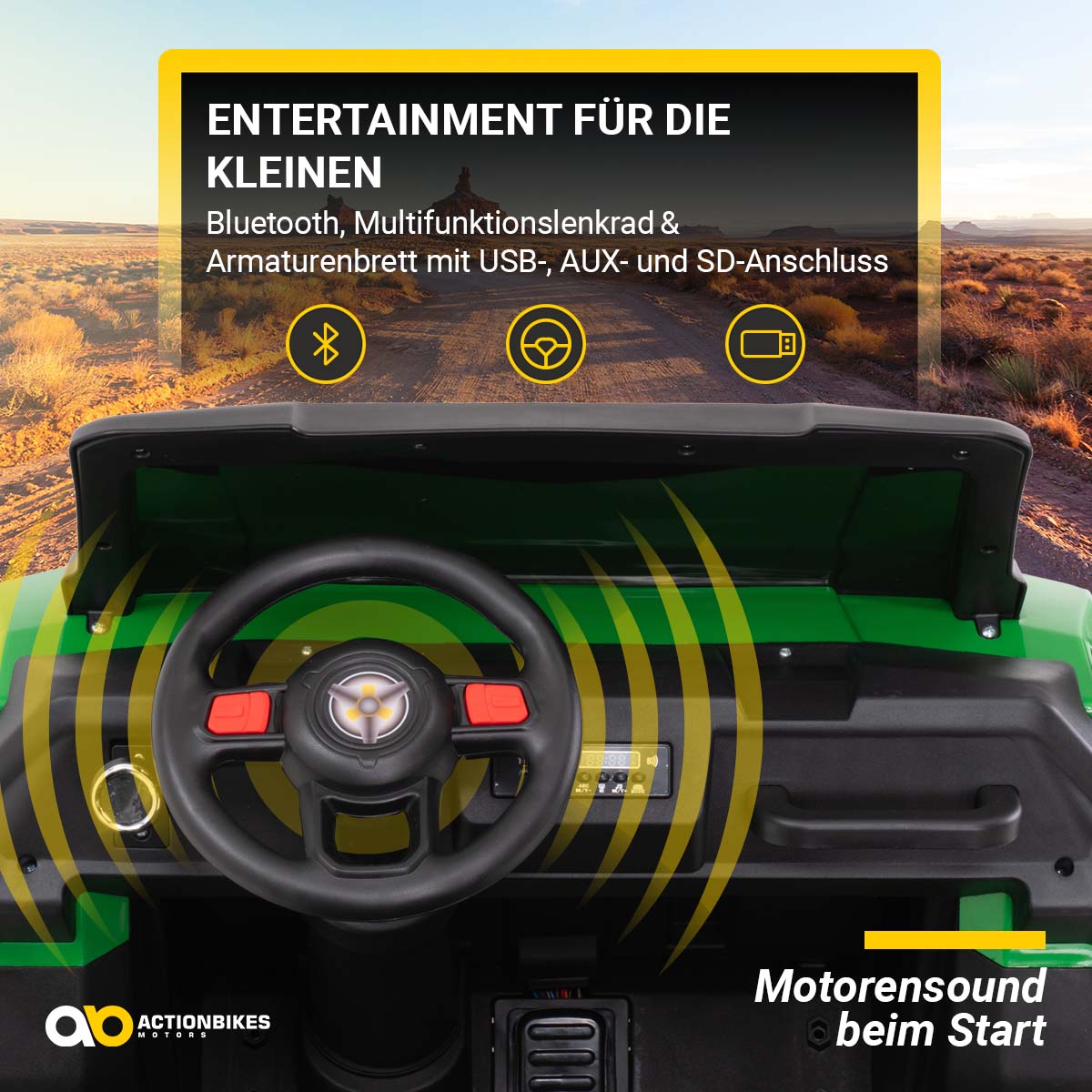 UTV-Kinder-Elektroauto A730 mit 6x4 Vierradantrieb, 2-Sitzer, Kippmulde, Fernbedienung, EVA-Reifen – Bild 10
