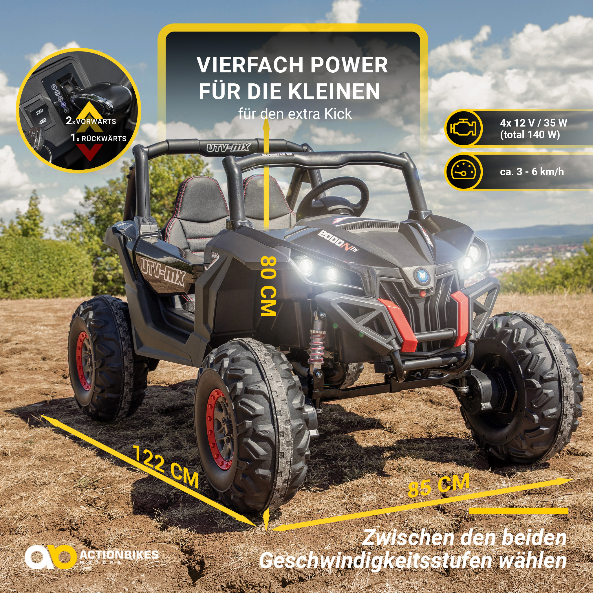 Kinder-Elektroauto UTV Buggy MX Allrad 4x4 – Bild 22