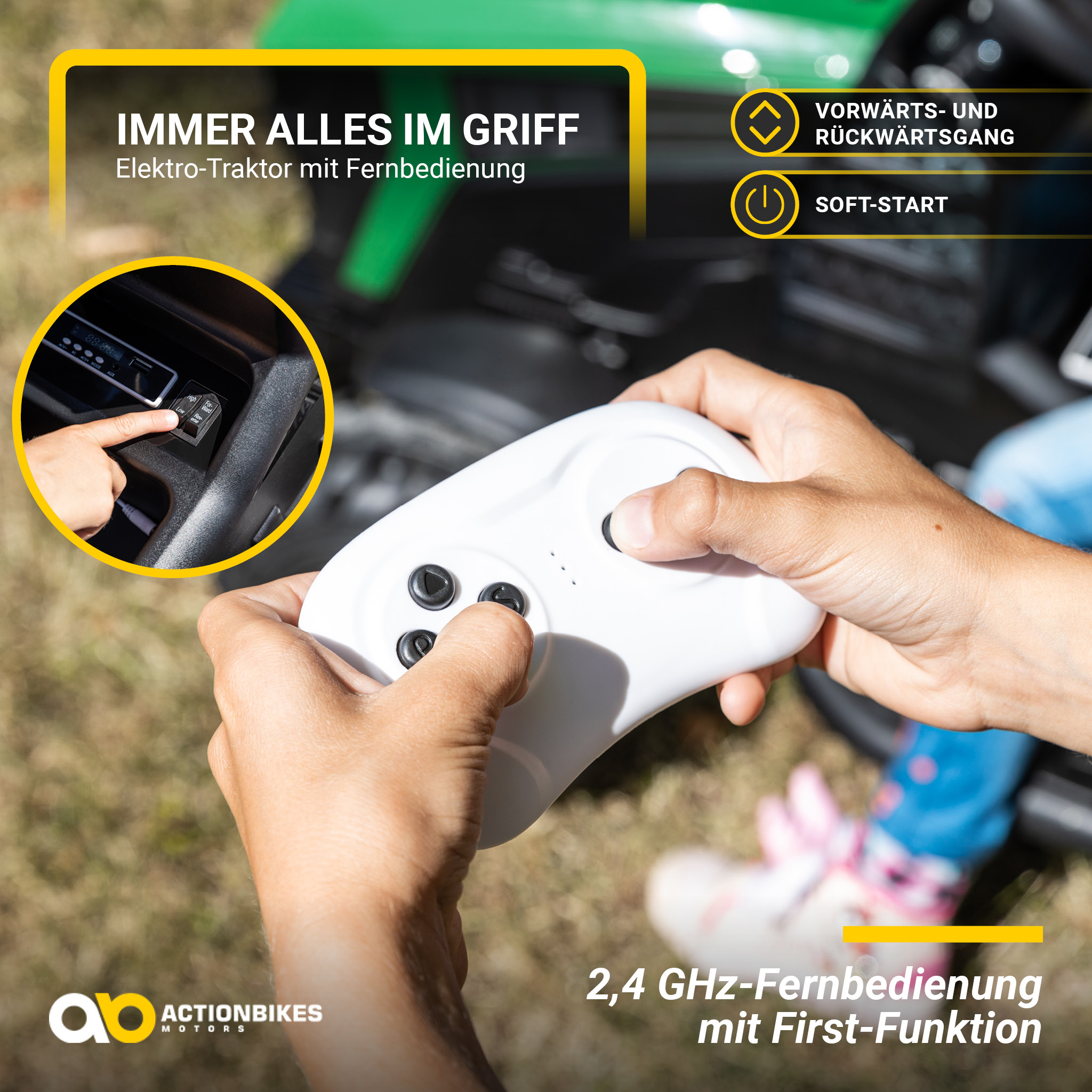 Elektro-Kindertraktor TD925 mit Anhänger + Fernbedienung – echtes Fahrgefühl für 3–7 Jahre! – Bild 5