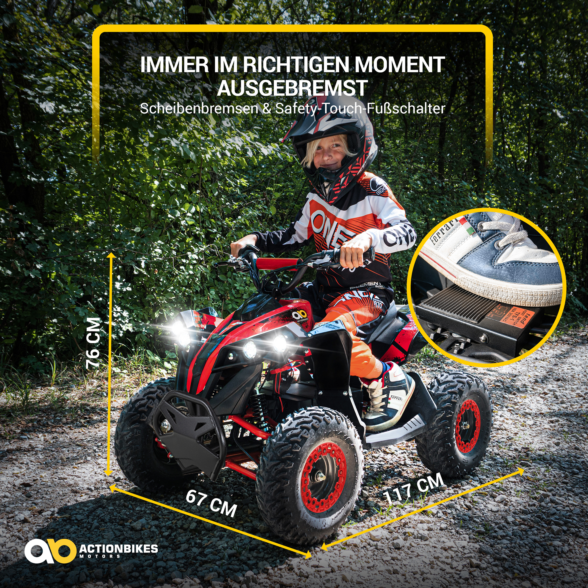 Elektro-Kinderquad Reneblade, Mini-Quad mit 1000 Watt, Federung, Scheibenbremsen, drosselbar, LEDs – Bild 7