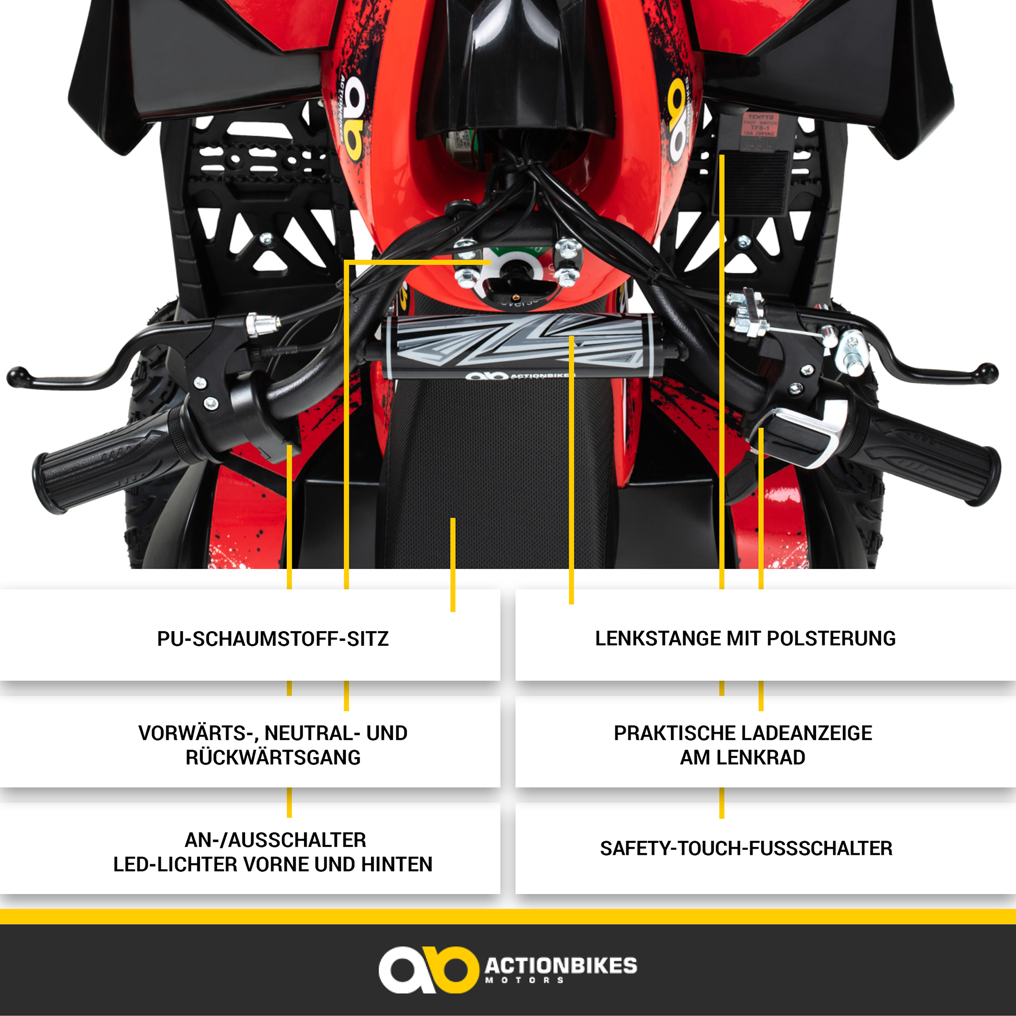 Elektro-Kinderquad Reneblade, Mini-Quad mit 1000 Watt, Federung, Scheibenbremsen, drosselbar, LEDs – Bild 9