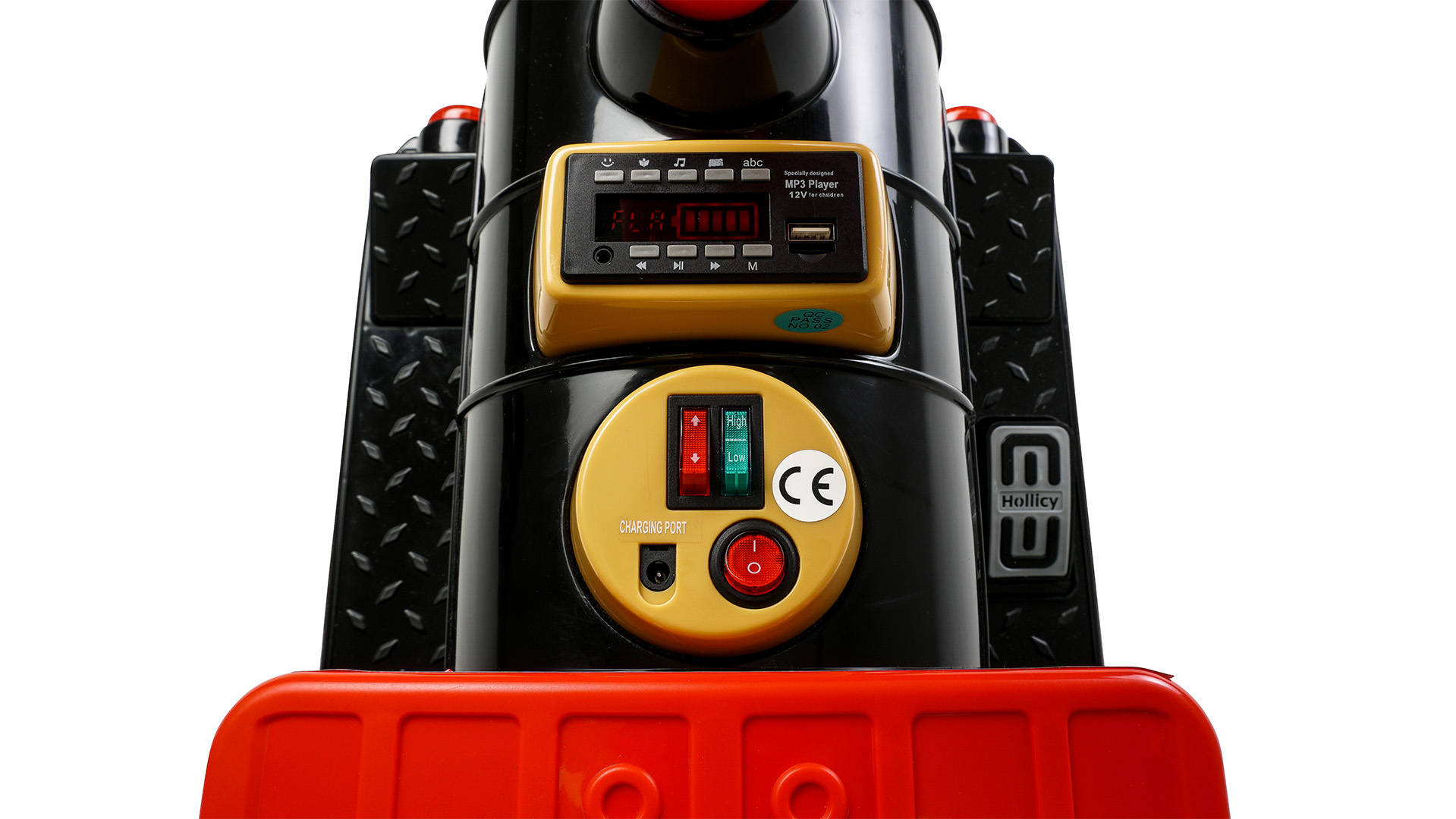 Kinder-Elektrozug mit Anhänger, elektrische Eisenbahn, 3 Sitzplätze, 5 km/h, Soft-Start, 180 Watt – Bild 4