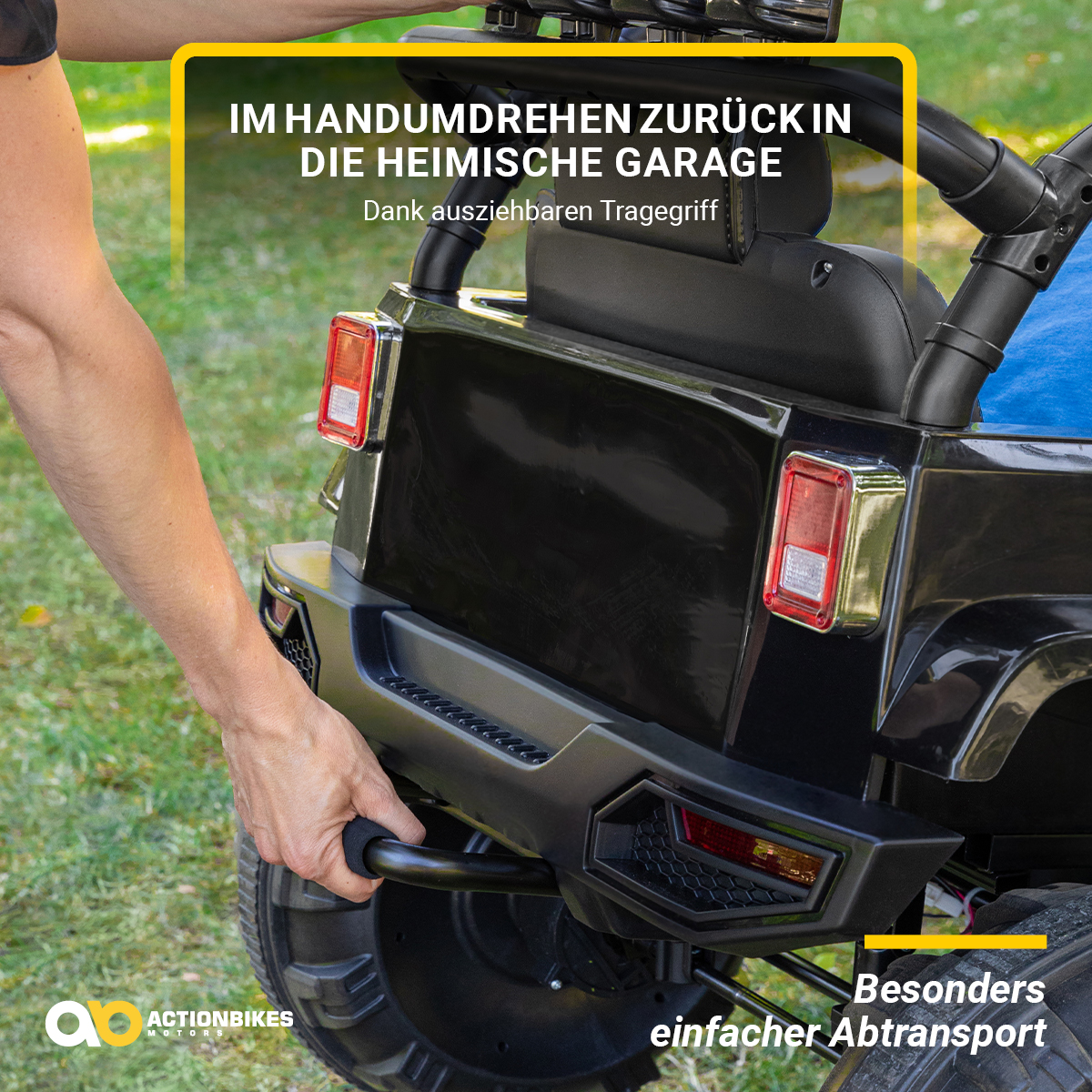 Kinder-Elektroauto Offroad Jeep Adventure, 70 Watt, Fernbedienung, LED, Bremsautomatik, Stossdämpfer – Bild 10