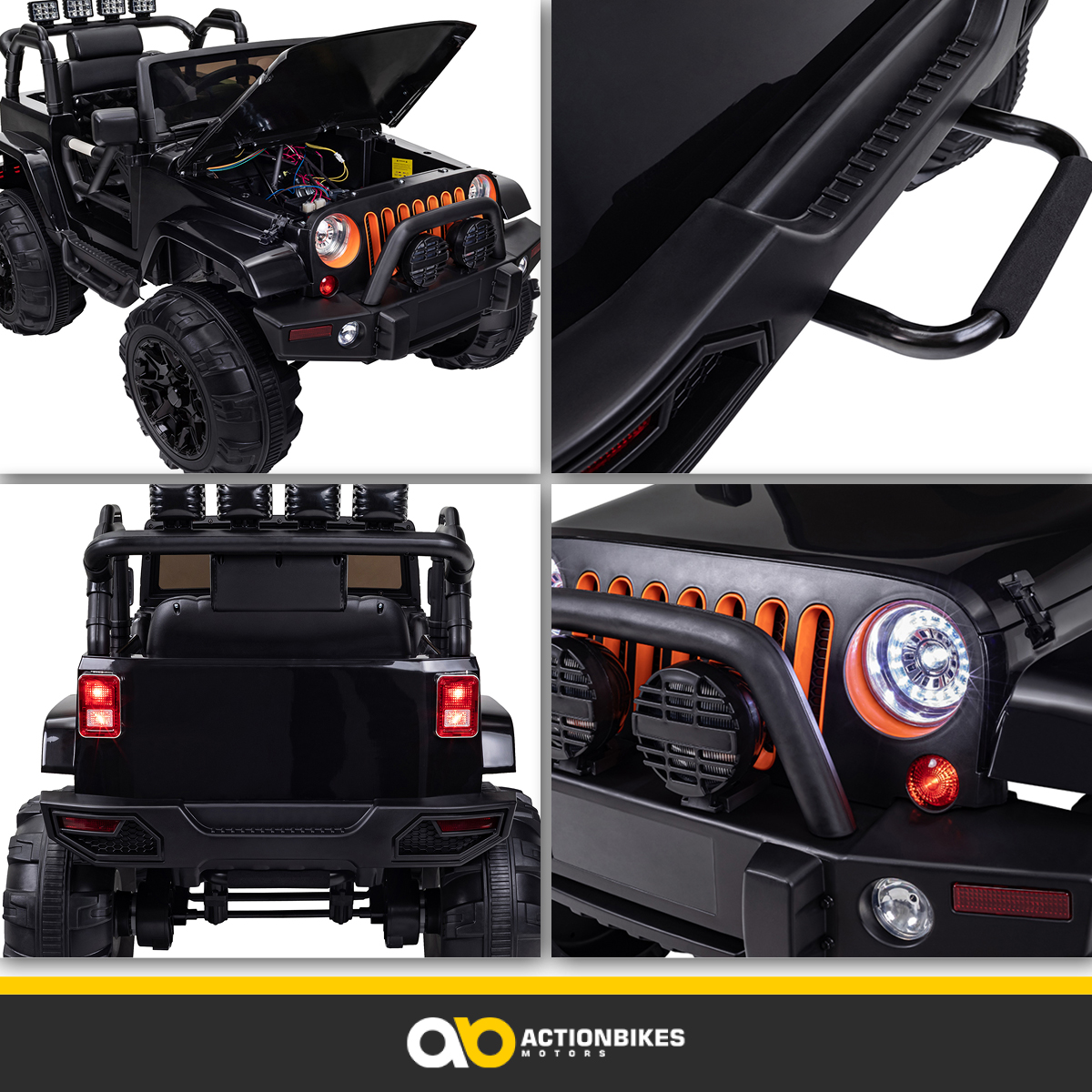Kinder-Elektroauto Offroad Jeep Adventure, 70 Watt, Fernbedienung, LED, Bremsautomatik, Stossdämpfer – Bild 20