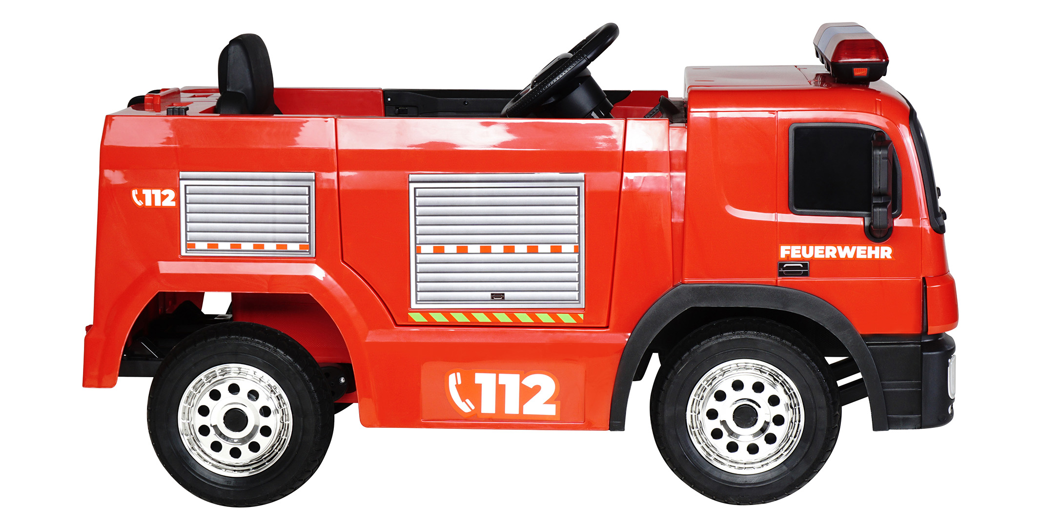 Kinder-Elektro-Feuerwehrauto SX1818, Spritze, Sirene, Blaulicht, 70 Watt, Servolenkung, Bluetooth – Bild 13