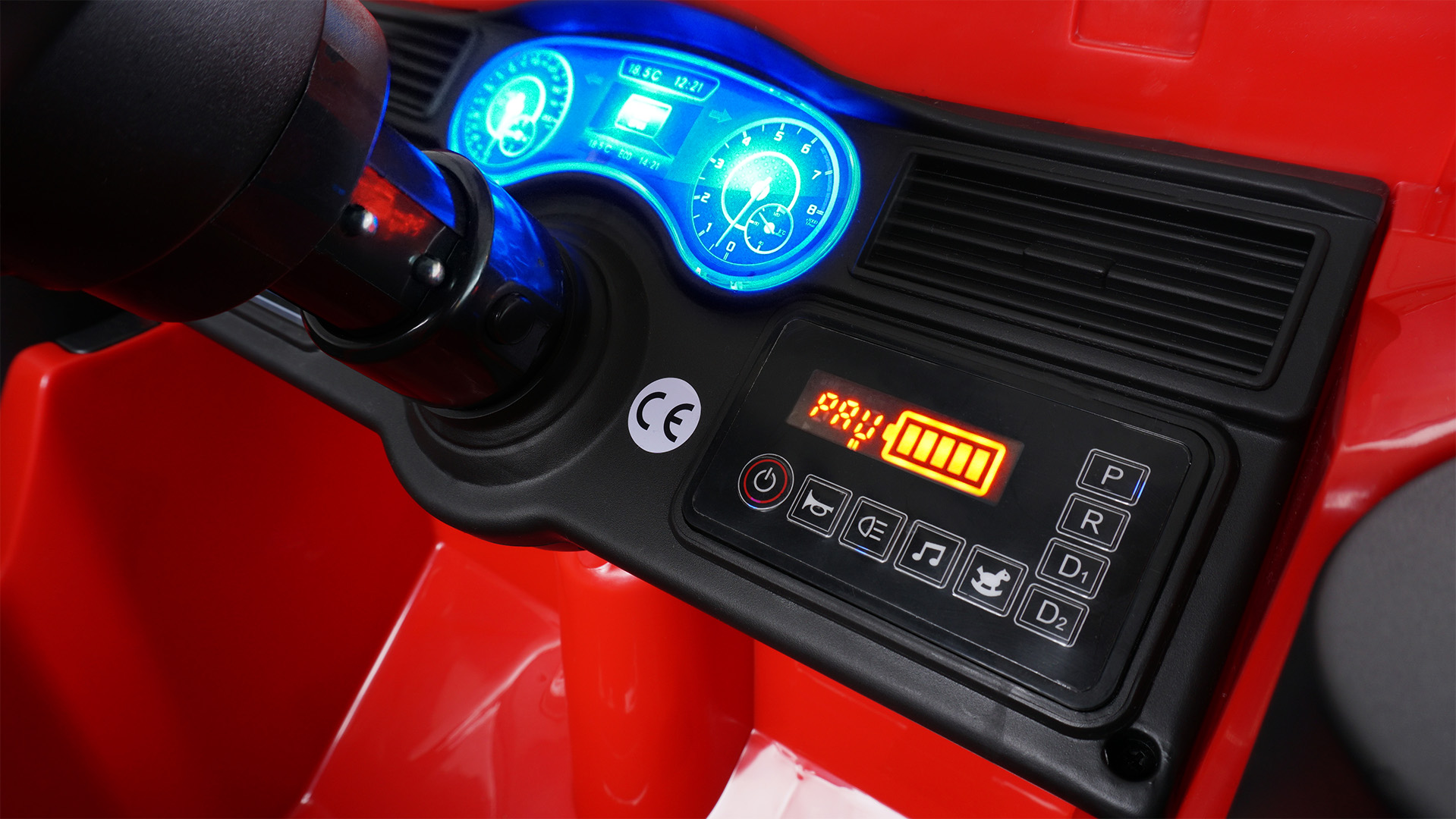 Kinder-Elektro-Feuerwehrauto SX1818, Spritze, Sirene, Blaulicht, 70 Watt, Servolenkung, Bluetooth – Bild 7