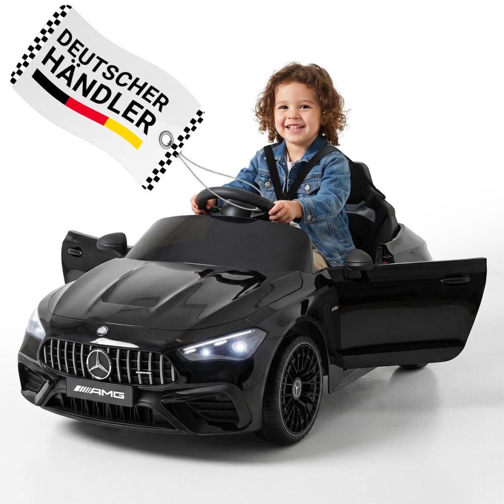 Kinder-Elektroauto Mercedes AMG CLE 53, Bremsautomatik, 3-5 km/h, Soft-Start, LED, Fernbedienung