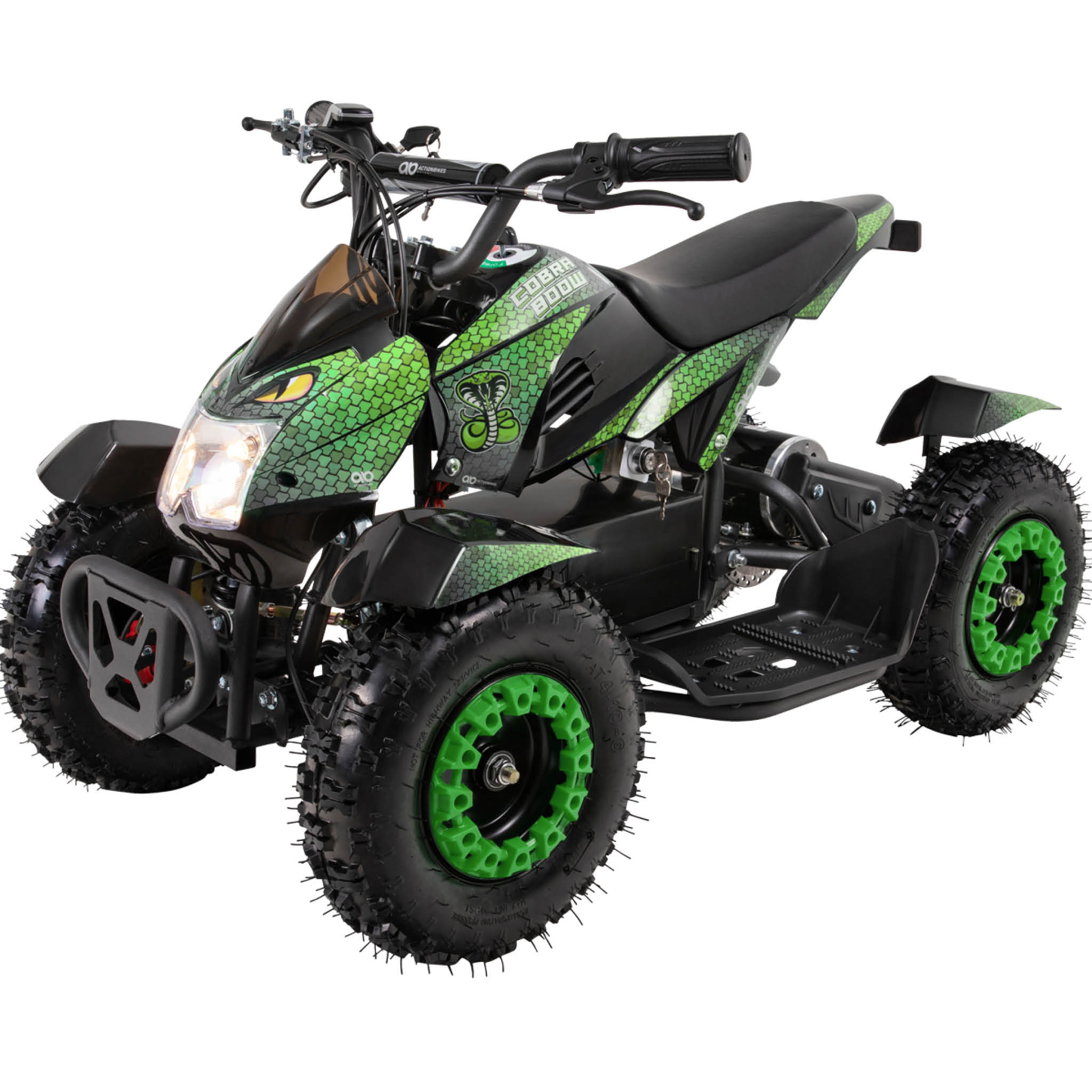 Elektro-Kinderquad Cobra, 800 Watt, bis 24 km/h, ab 8 Jahren, Federung, 3x 12V-Akku, Scheibenbremsen