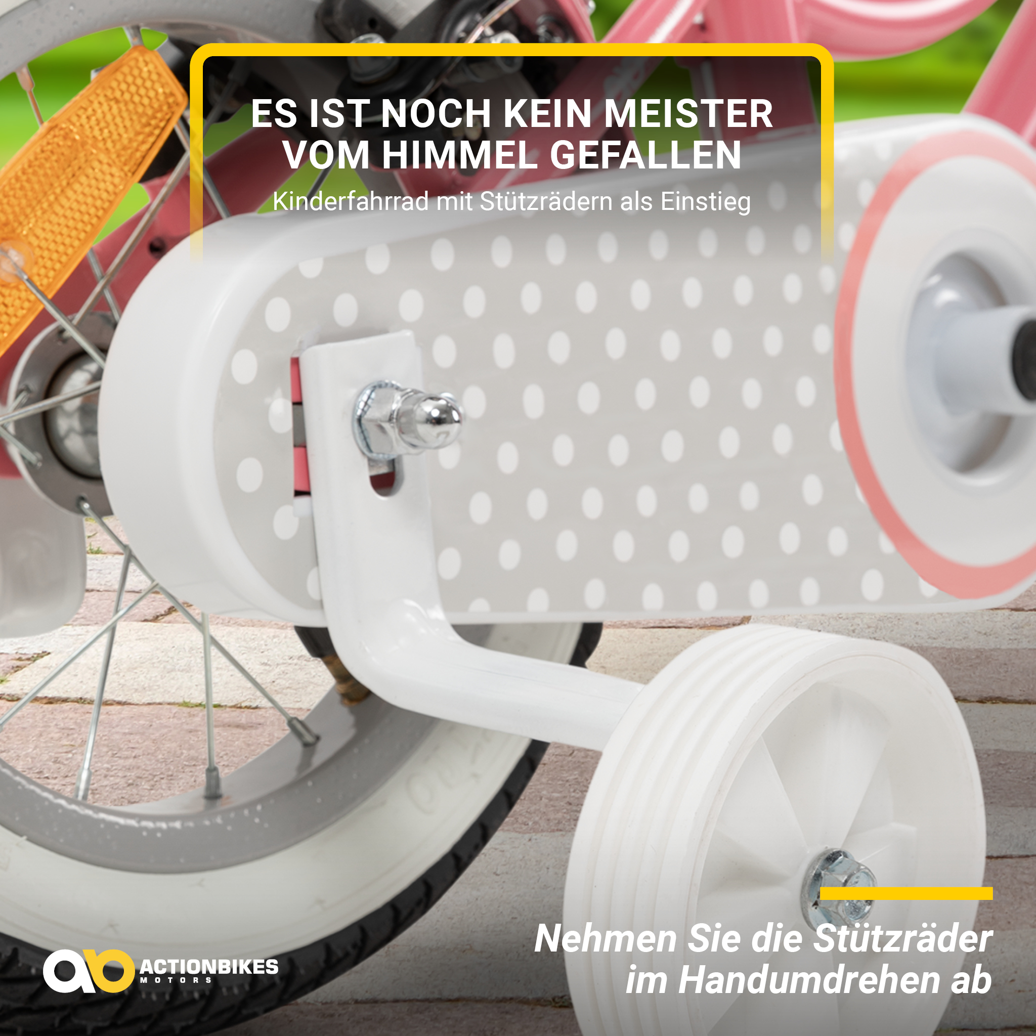Kinderfahrrad Starlight 12 Zoll, Rosa, Stützräder, Fahrradkorb, Klingel, Kettenschutz – Bild 14