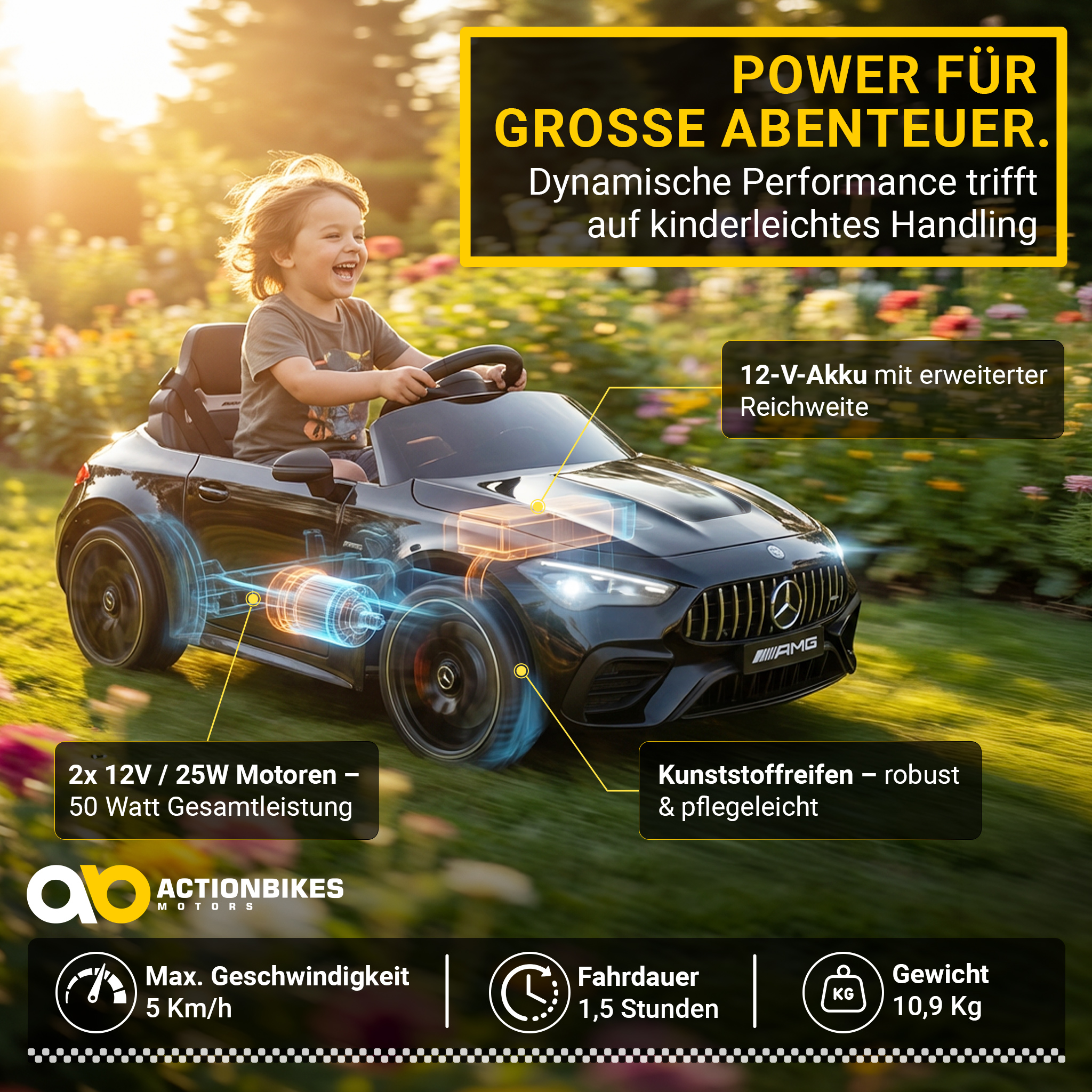 Kinder-Elektroauto Mercedes AMG CLE 53, Bremsautomatik, 3-5 km/h, Soft-Start, LED, Fernbedienung – Bild 22