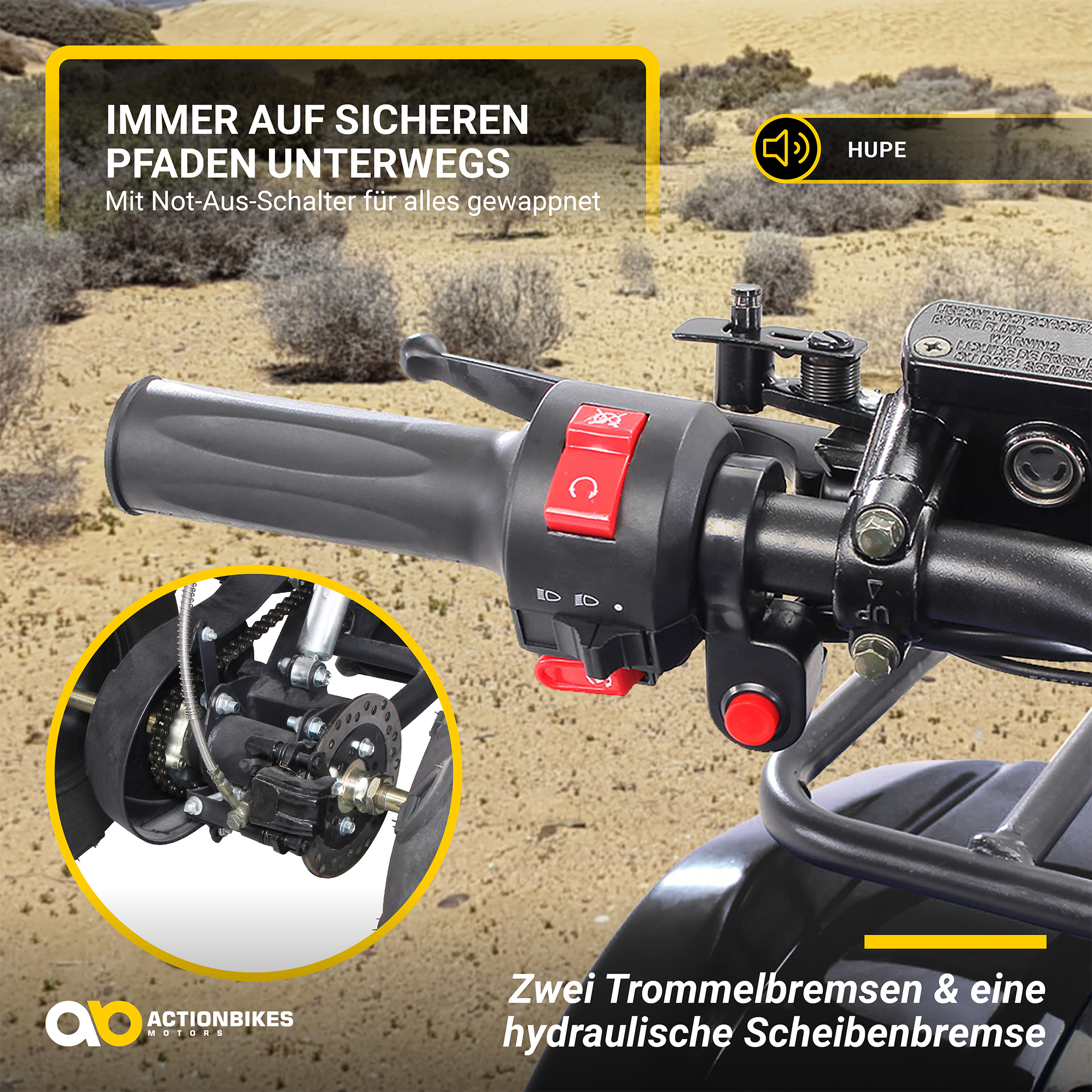 Elektro-Kinderquad S-8 Farmer, Midi-Quad mit 1000 Watt, Scheiben-/Trommelbremsen, bis 20 km/h, ab 8 – Bild 7