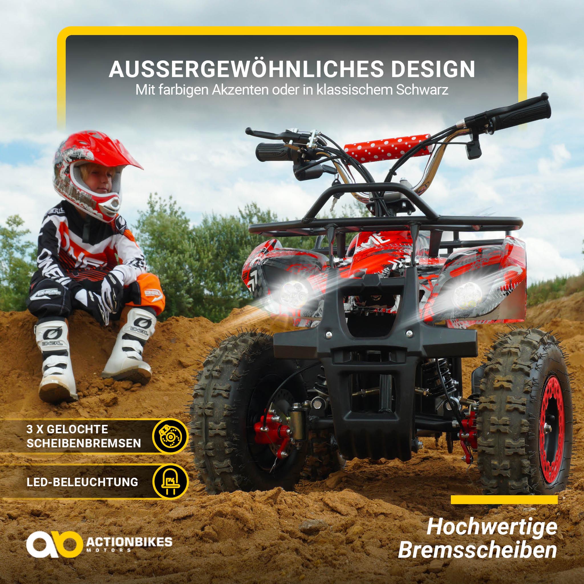 Elektro-Kinderquad Torino, 1000 Watt, Scheibenbremsen, 24 km/h, 3 x 12V-Batterie – Bild 7
