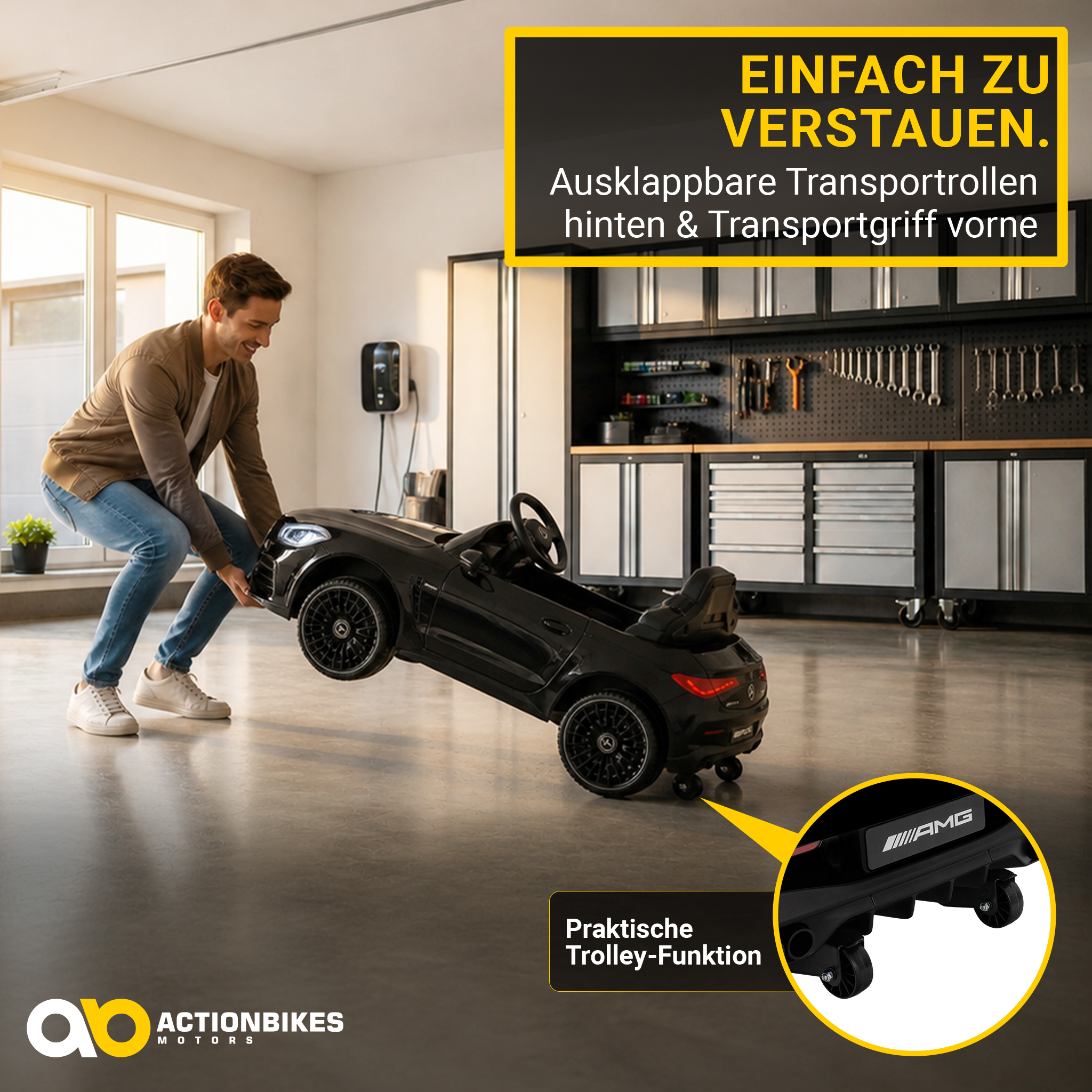 Kinder-Elektroauto Mercedes AMG CLE 53, Bremsautomatik, 3-5 km/h, Soft-Start, LED, Fernbedienung – Bild 4