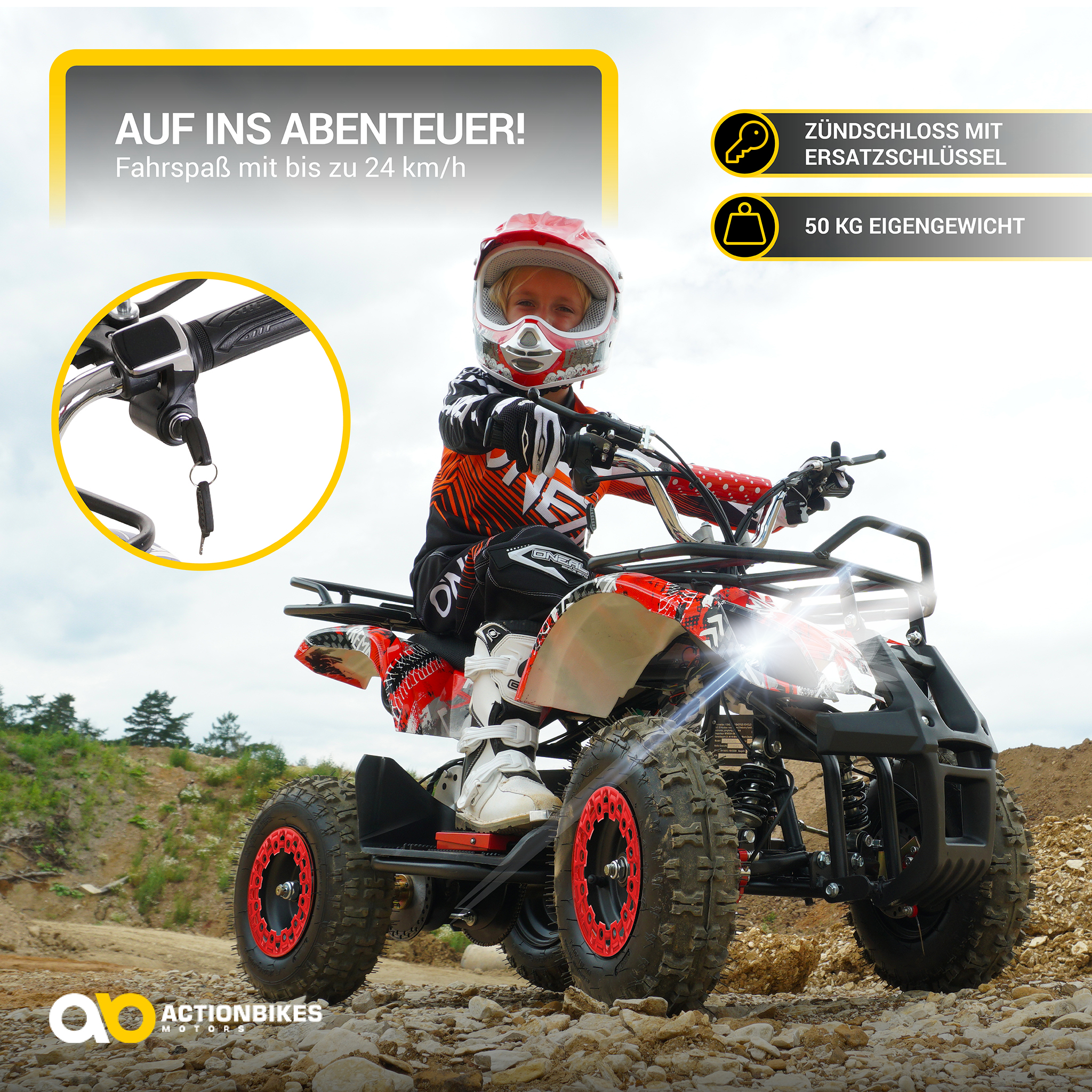 Elektro-Kinderquad Torino, 1000 Watt, Scheibenbremsen, 24 km/h, 3 x 12V-Batterie – Bild 8