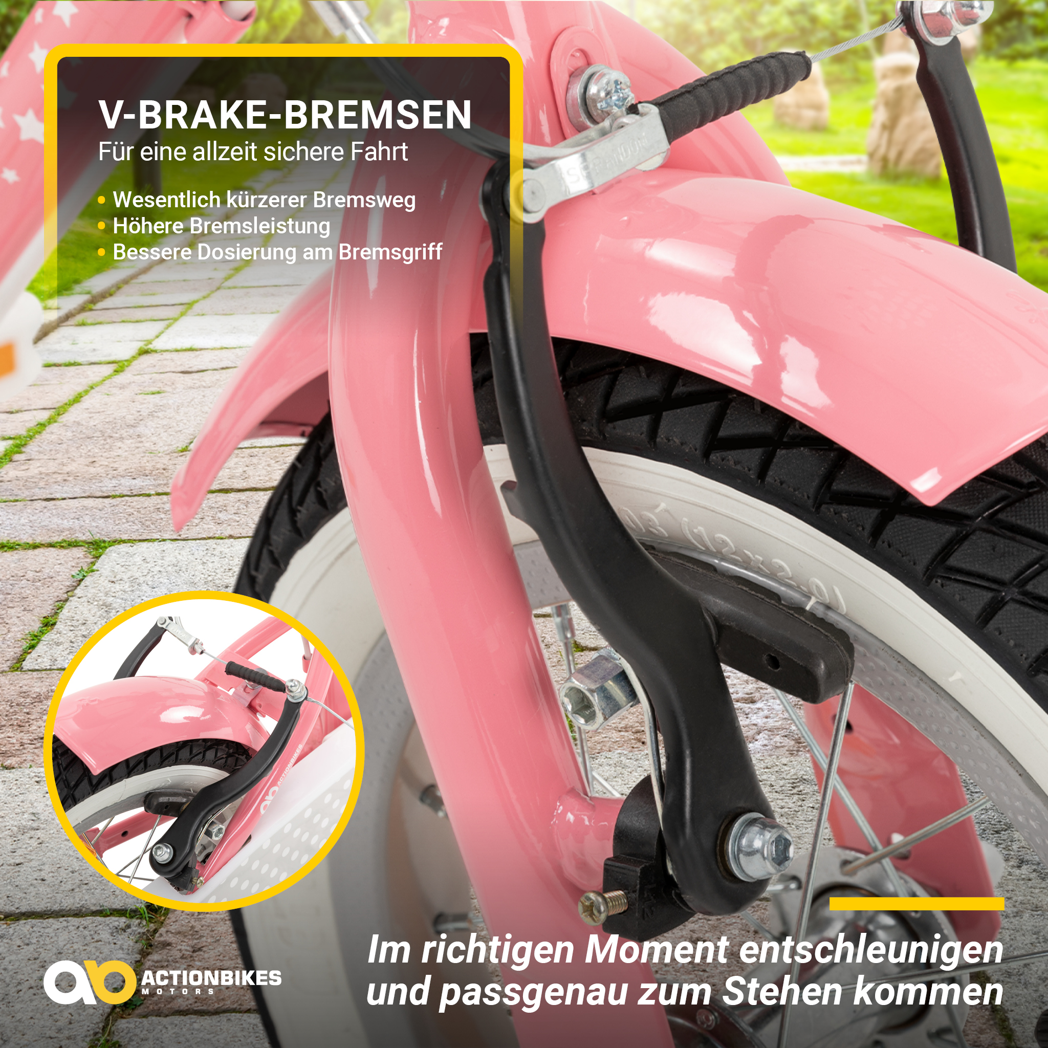 Kinderfahrrad Starlight 12 Zoll, Rosa, Stützräder, Fahrradkorb, Klingel, Kettenschutz – Bild 3