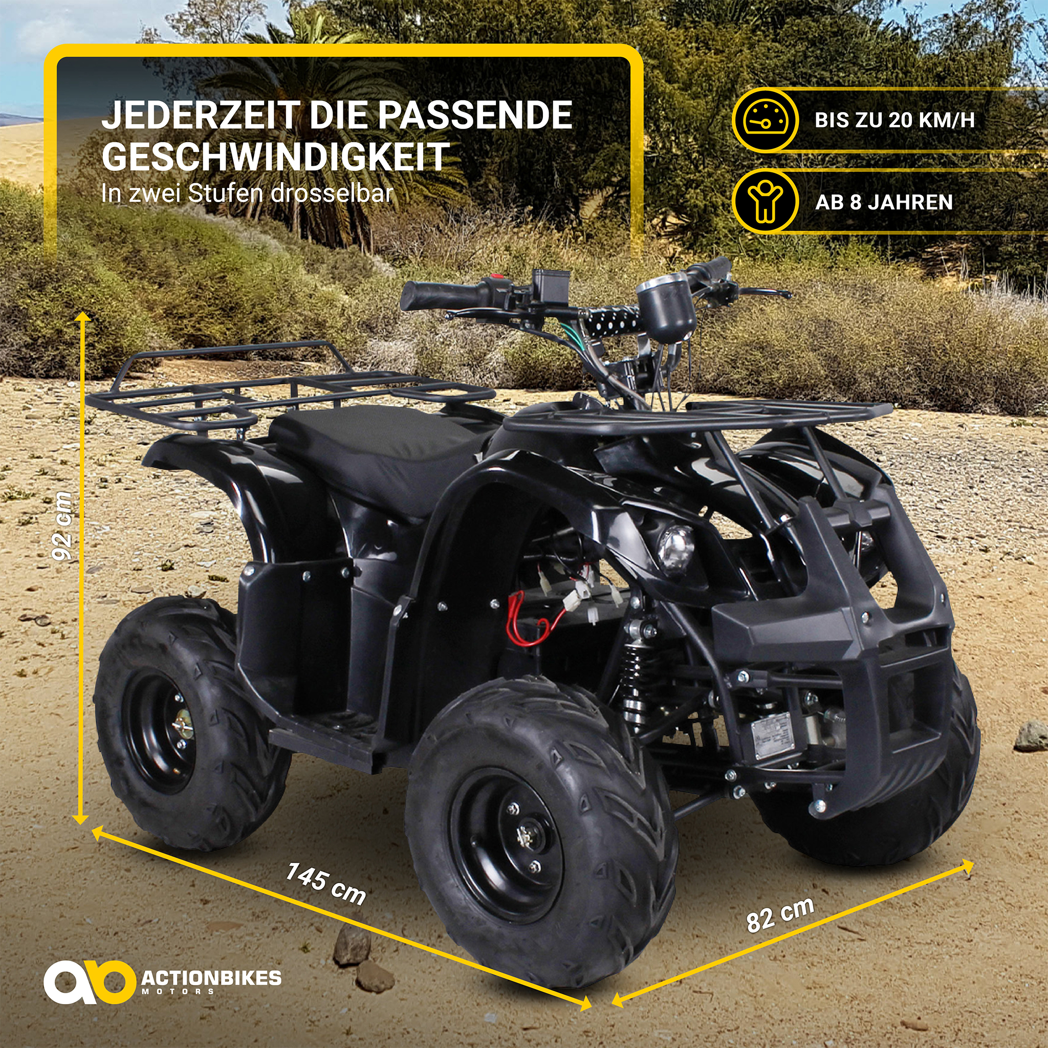 Elektro-Kinderquad S-8 Farmer, Midi-Quad mit 1000 Watt, Scheiben-/Trommelbremsen, bis 20 km/h, ab 8 – Bild 9