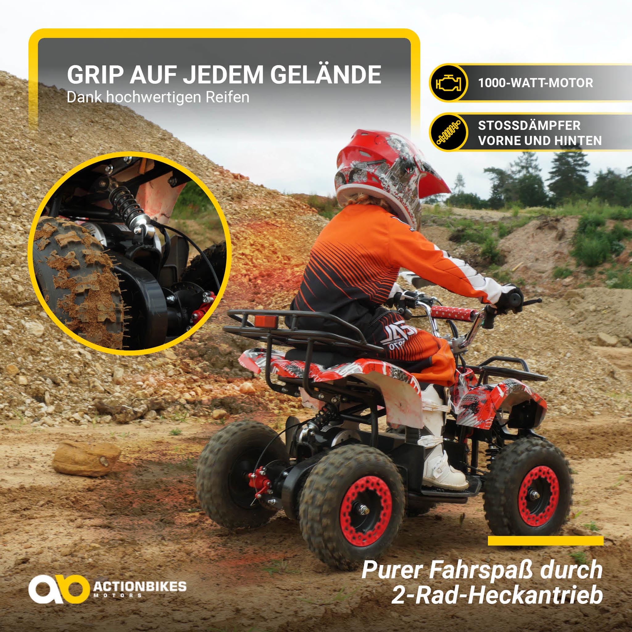 Elektro-Kinderquad Torino, 1000 Watt, Scheibenbremsen, 24 km/h, 3 x 12V-Batterie – Bild 9