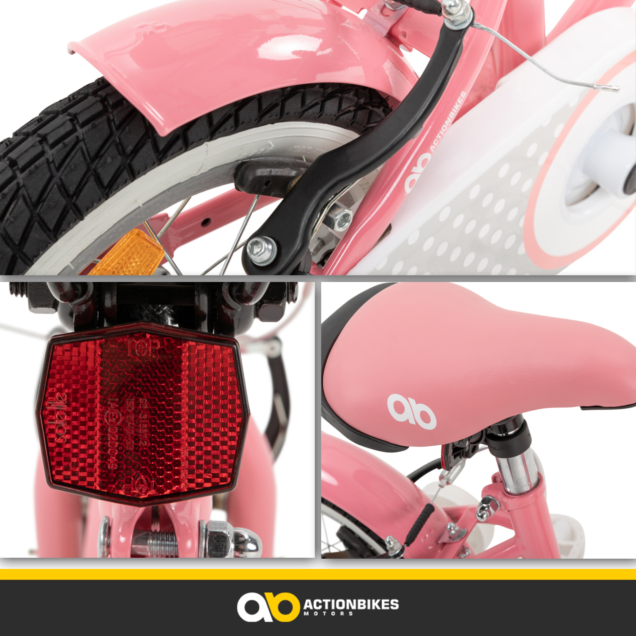 Kinderfahrrad Starlight 12 Zoll, Rosa, Stützräder, Fahrradkorb, Klingel, Kettenschutz – Bild 4
