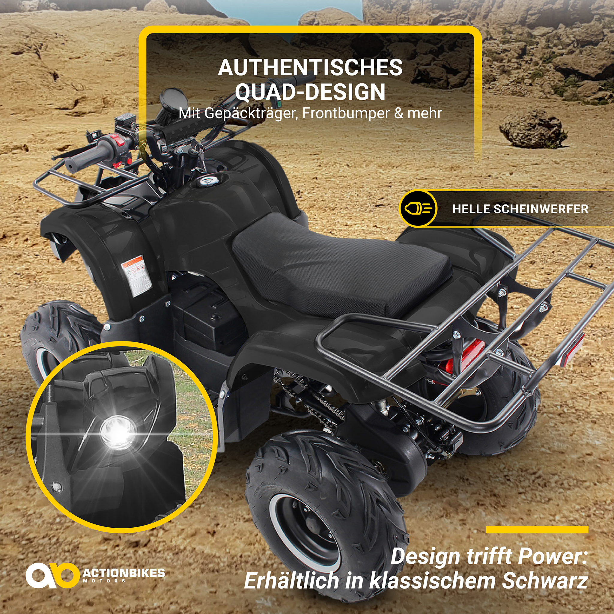 Elektro-Kinderquad S-8 Farmer, Midi-Quad mit 1000 Watt, Scheiben-/Trommelbremsen, bis 20 km/h, ab 8 – Bild 2