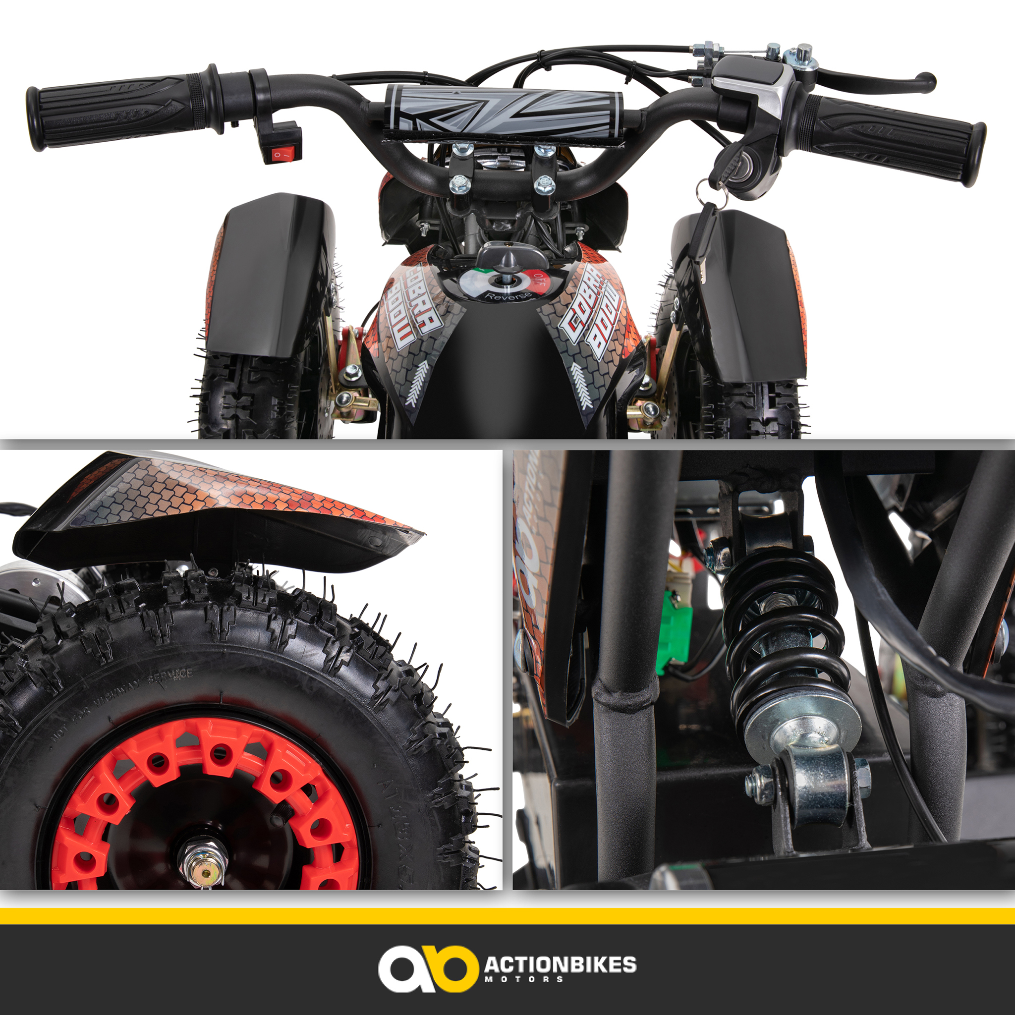 Elektro-Kinderquad Cobra, 800 Watt, bis 24 km/h, ab 8 Jahren, Federung, 3x 12V-Akku, Scheibenbremsen – Bild 9