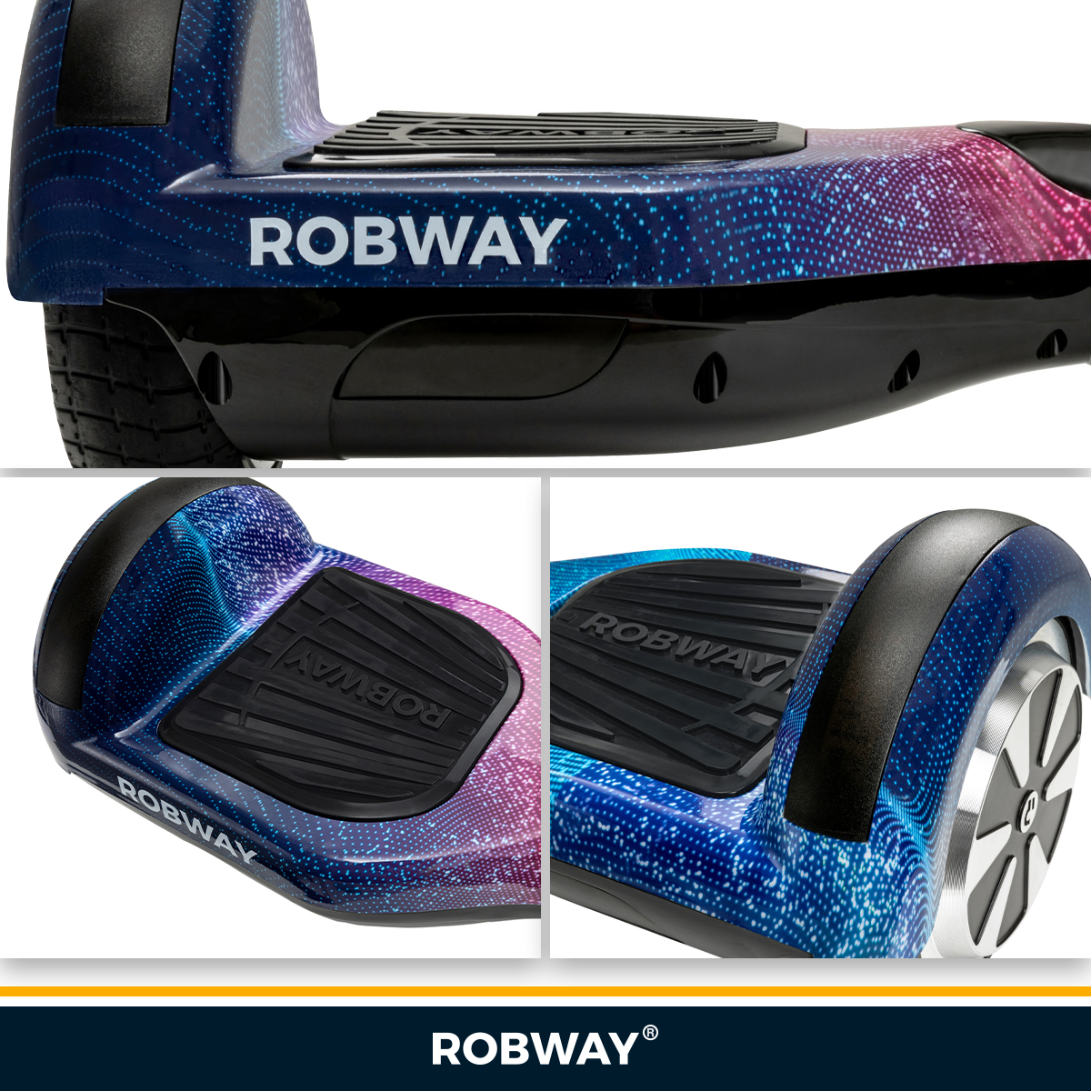 ROBWAY W1 Hoverboard für Erwachsene & Kinder, 6,5 Zoll, Self-Balance, Bluetooth, App, 700 Watt, LEDs – Bild 6