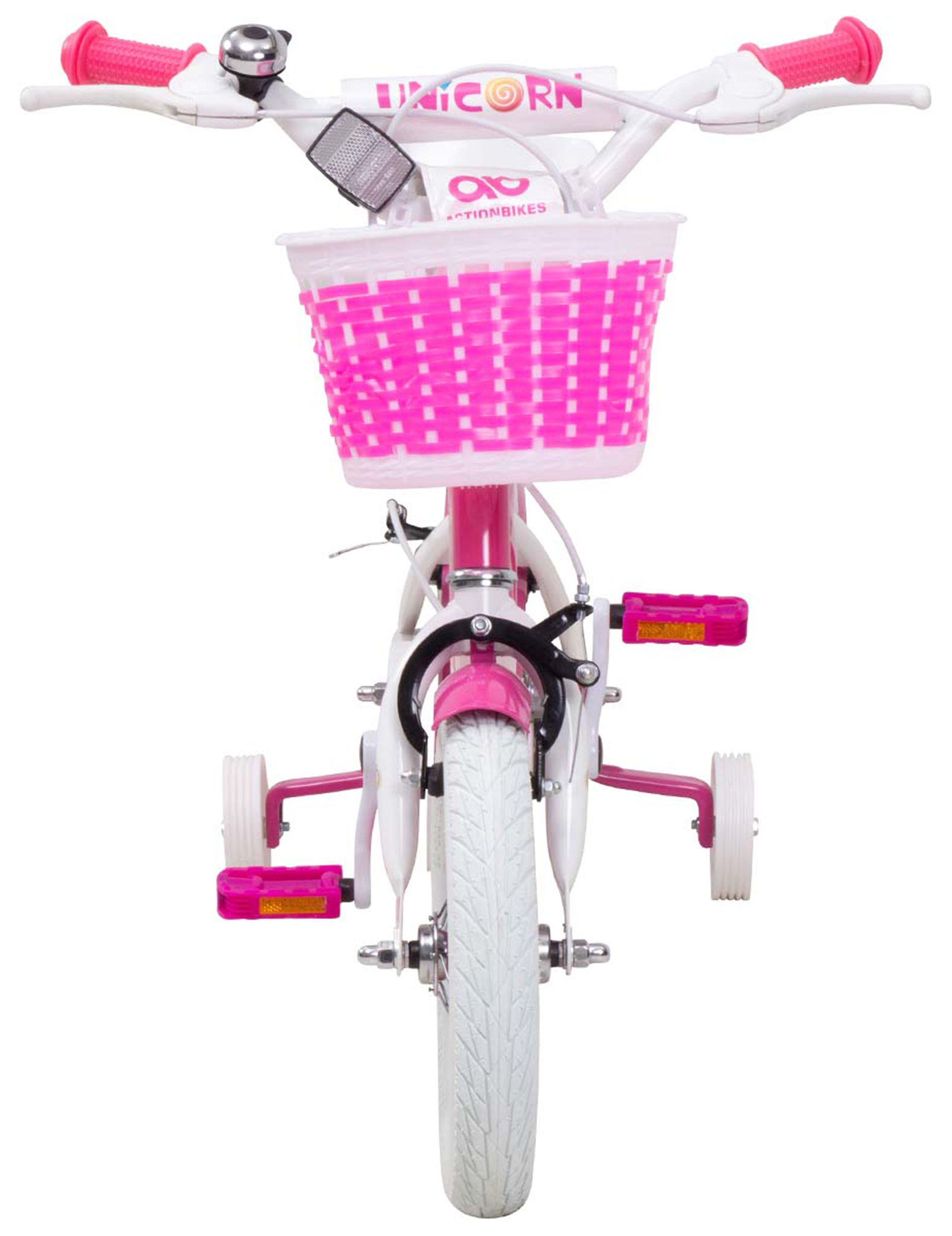 Kinderfahrrad Unicorn 12 Zoll, Pink, Einhorn-Design, Puppensitz, Stützräder, Fahrradkorb – Bild 5