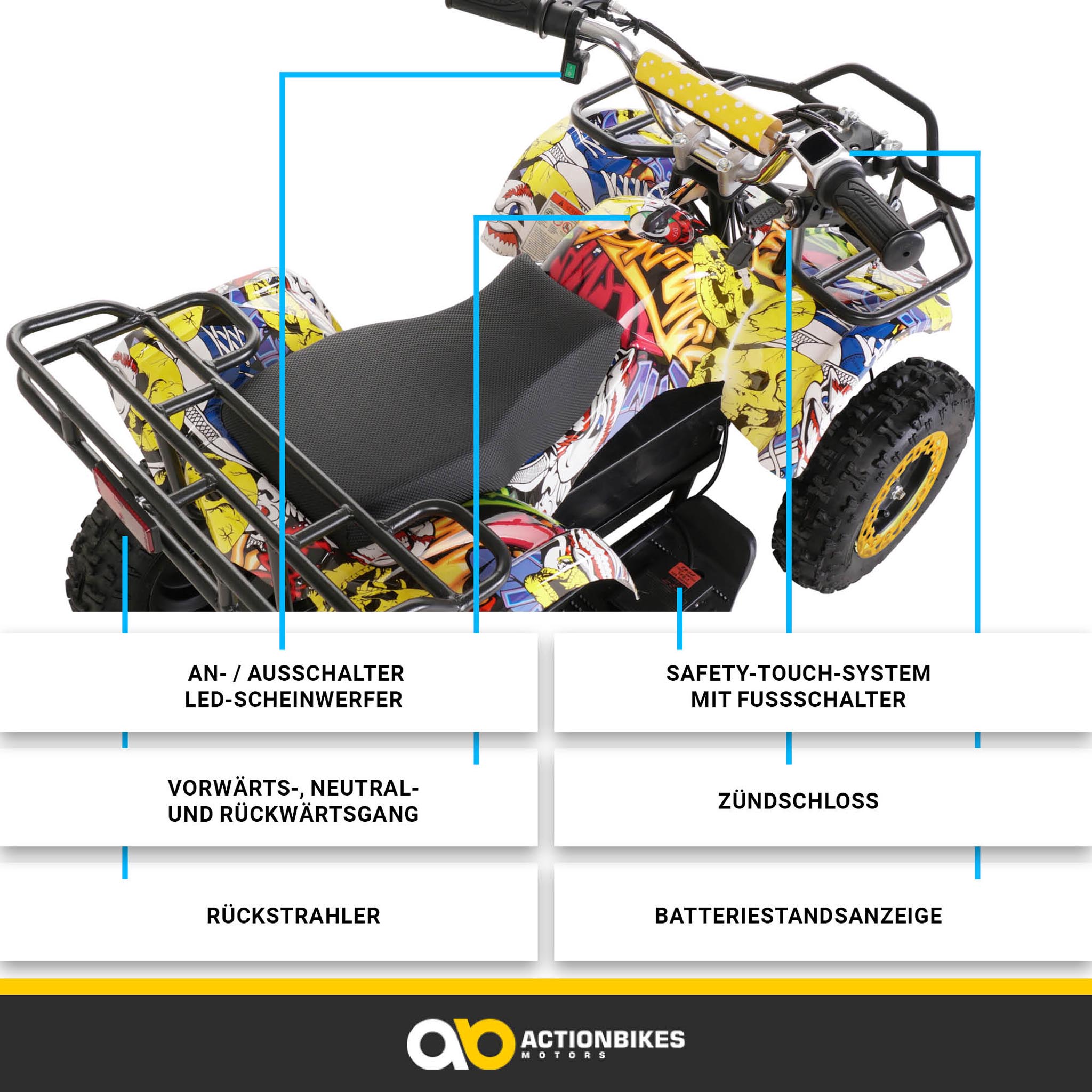 Elektro-Kinderquad Torino, 1000 Watt, Scheibenbremsen, 24 km/h, 3 x 12V-Batterie – Bild 10