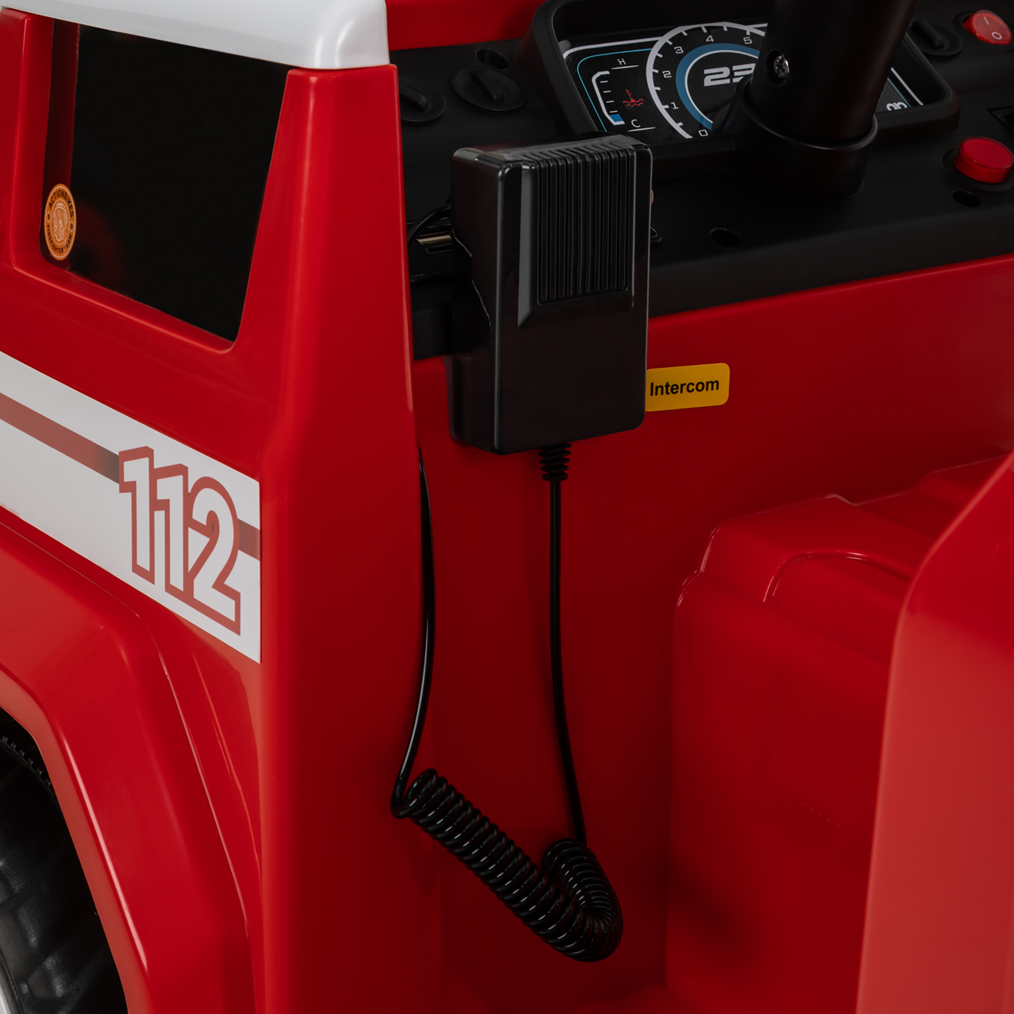 Kinder-Elektro-Feuerwehrauto LF112, Wasserspritze, Sirene, Sprechanlage, Einsatzlicht, 50W, MP3 – Bild 5