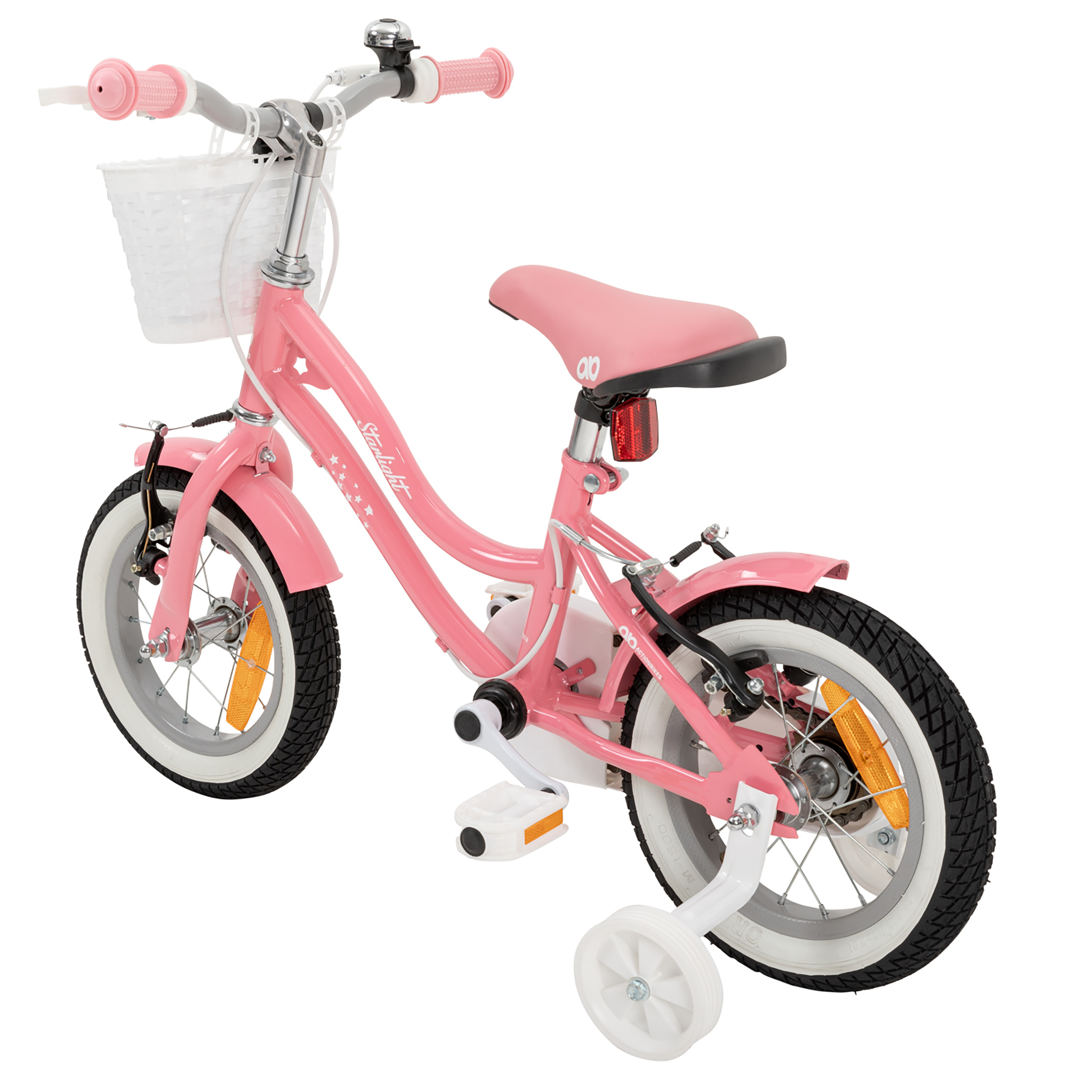 Kinderfahrrad Starlight 12 Zoll, Rosa, Stützräder, Fahrradkorb, Klingel, Kettenschutz – Bild 10