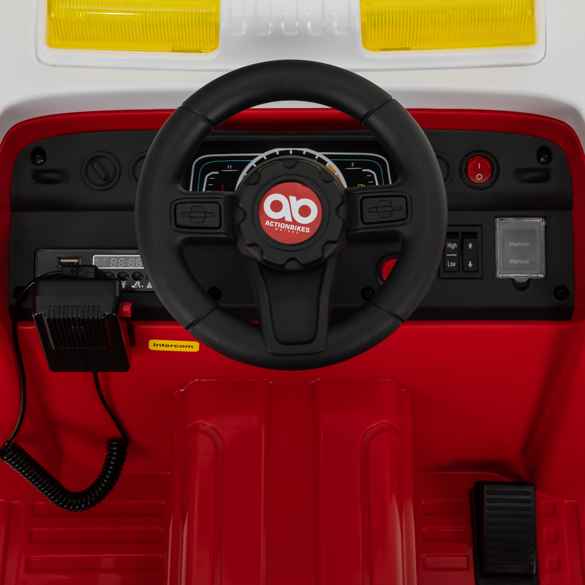 Kinder-Elektro-Feuerwehrauto LF112, Wasserspritze, Sirene, Sprechanlage, Einsatzlicht, 50W, MP3 – Bild 7