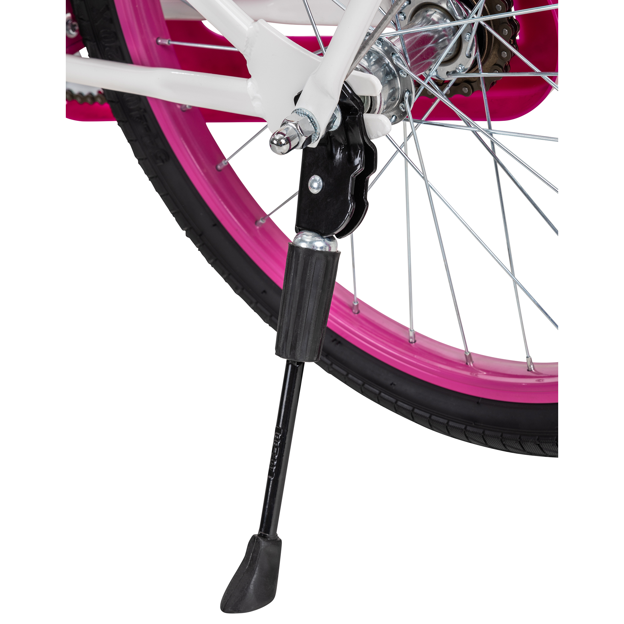 Kinderfahrrad Daisy 20 Zoll, pink, V-Brake-Bremsen, Antirutschgriffe, Kettenschutz, Korb – Bild 6