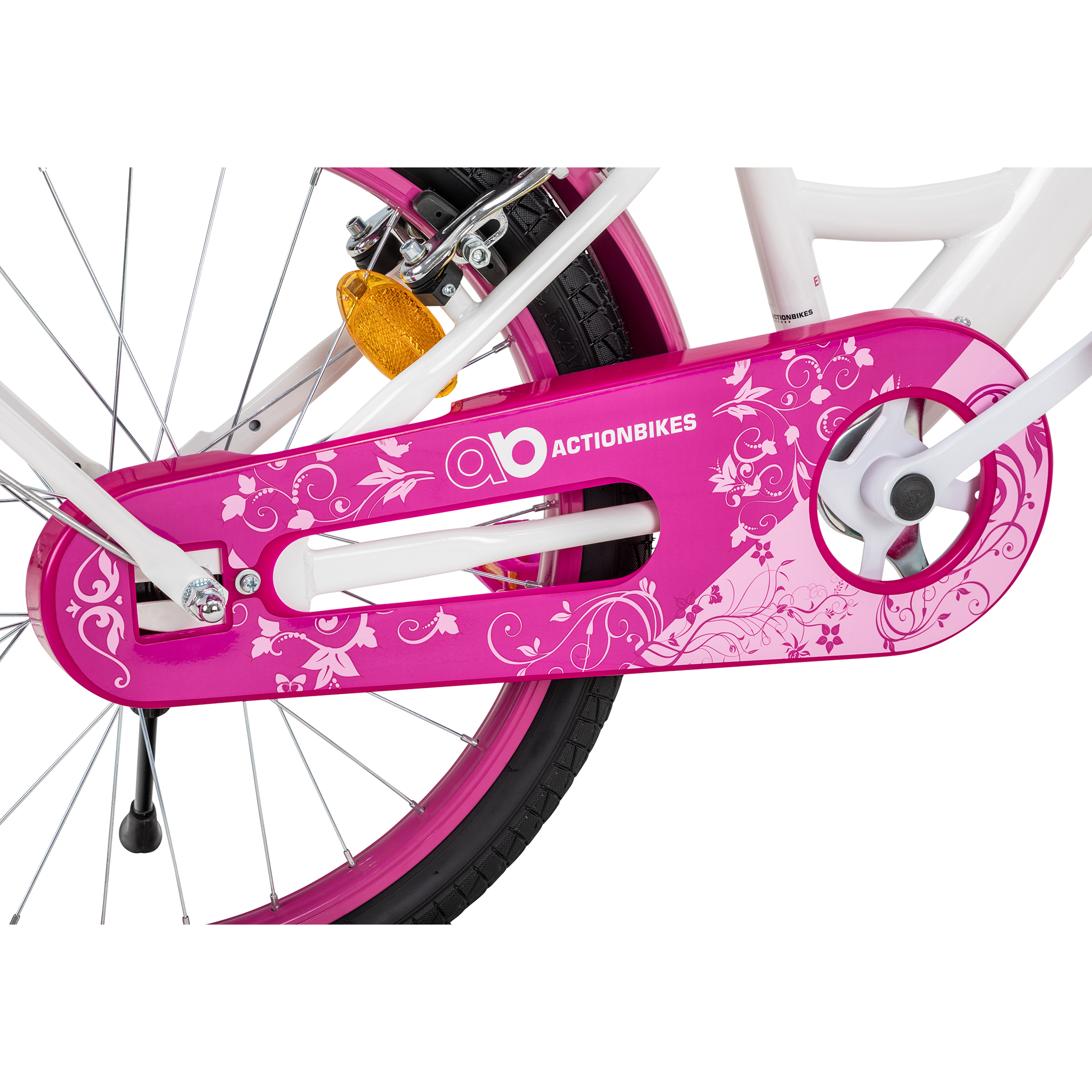 Kinderfahrrad Daisy 20 Zoll, pink, V-Brake-Bremsen, Antirutschgriffe, Kettenschutz, Korb – Bild 9