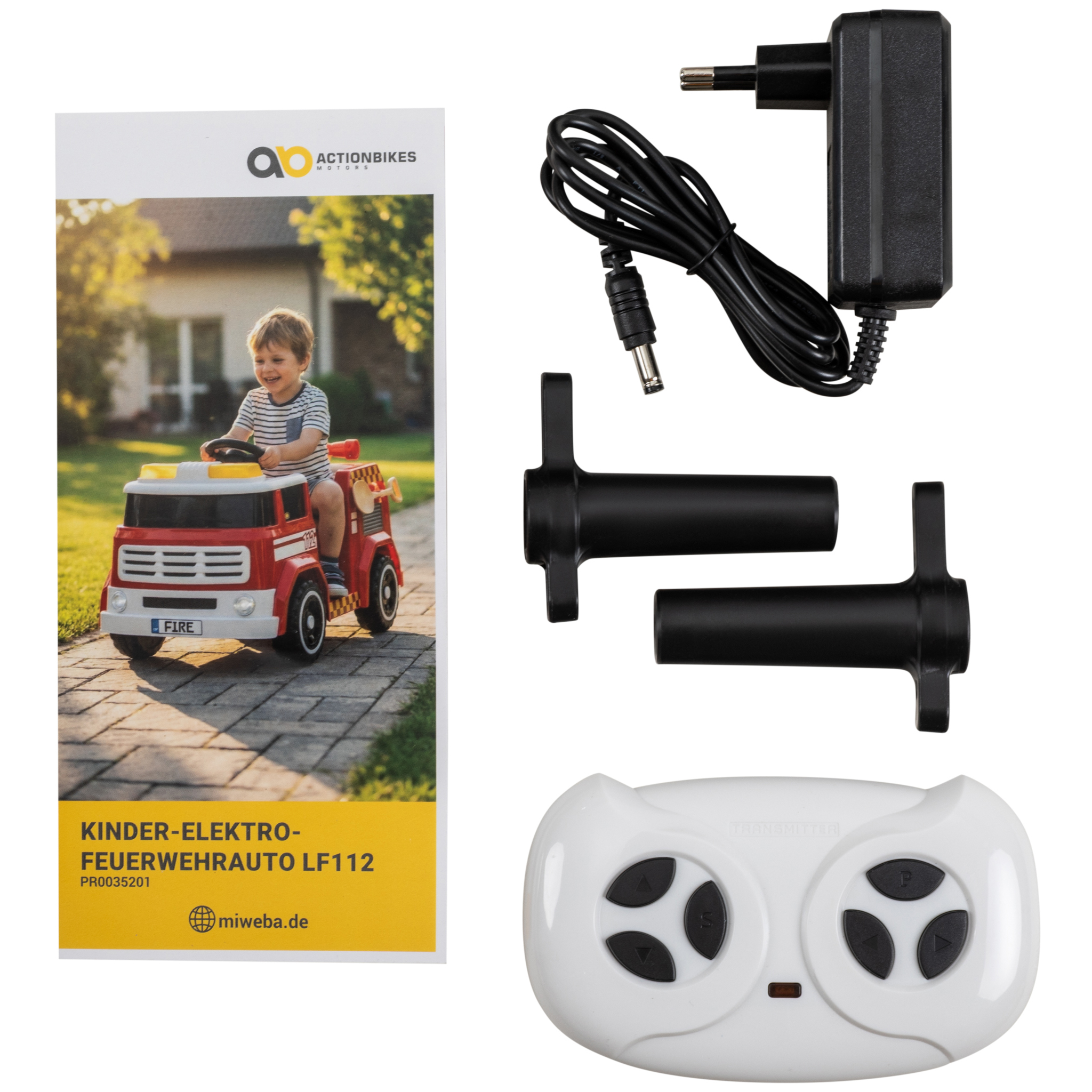 Kinder-Elektro-Feuerwehrauto LF112, Wasserspritze, Sirene, Sprechanlage, Einsatzlicht, 50W, MP3 – Bild 12