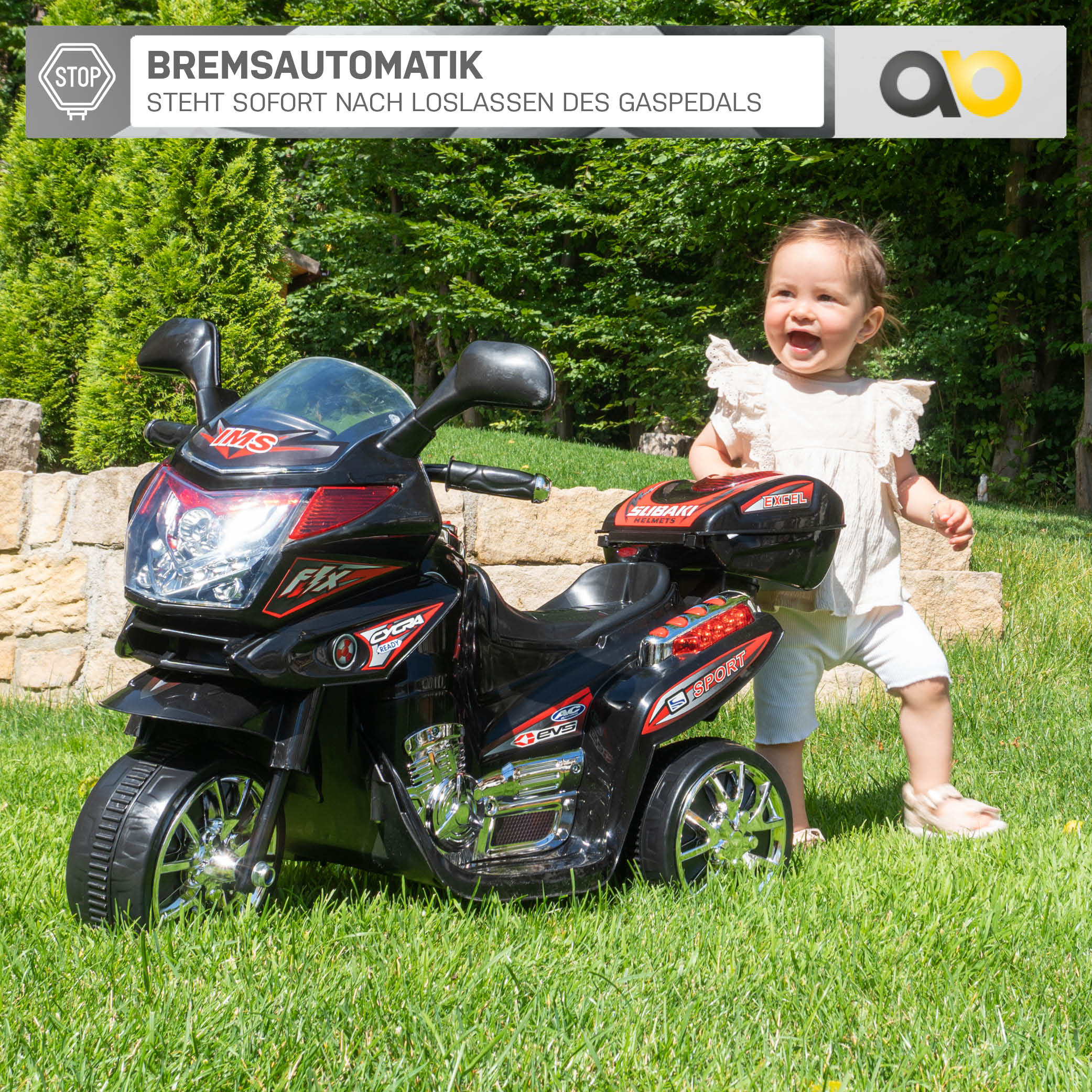 Kindermotorrad C051, Kinder-Elektro-Motorrad mit 12-Watt-Motor, LED-Scheinwerfer, 2-Gang-Getriebe – Bild 9
