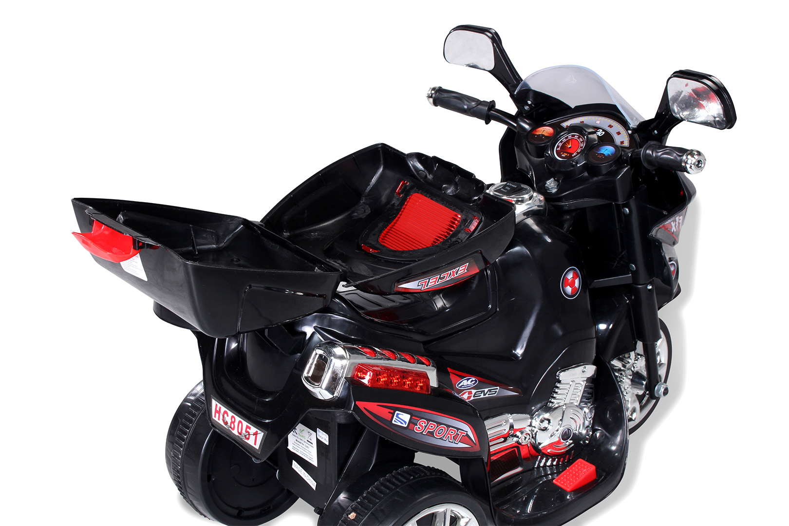 Kindermotorrad C051, Kinder-Elektro-Motorrad mit 12-Watt-Motor, LED-Scheinwerfer, 2-Gang-Getriebe – Bild 4